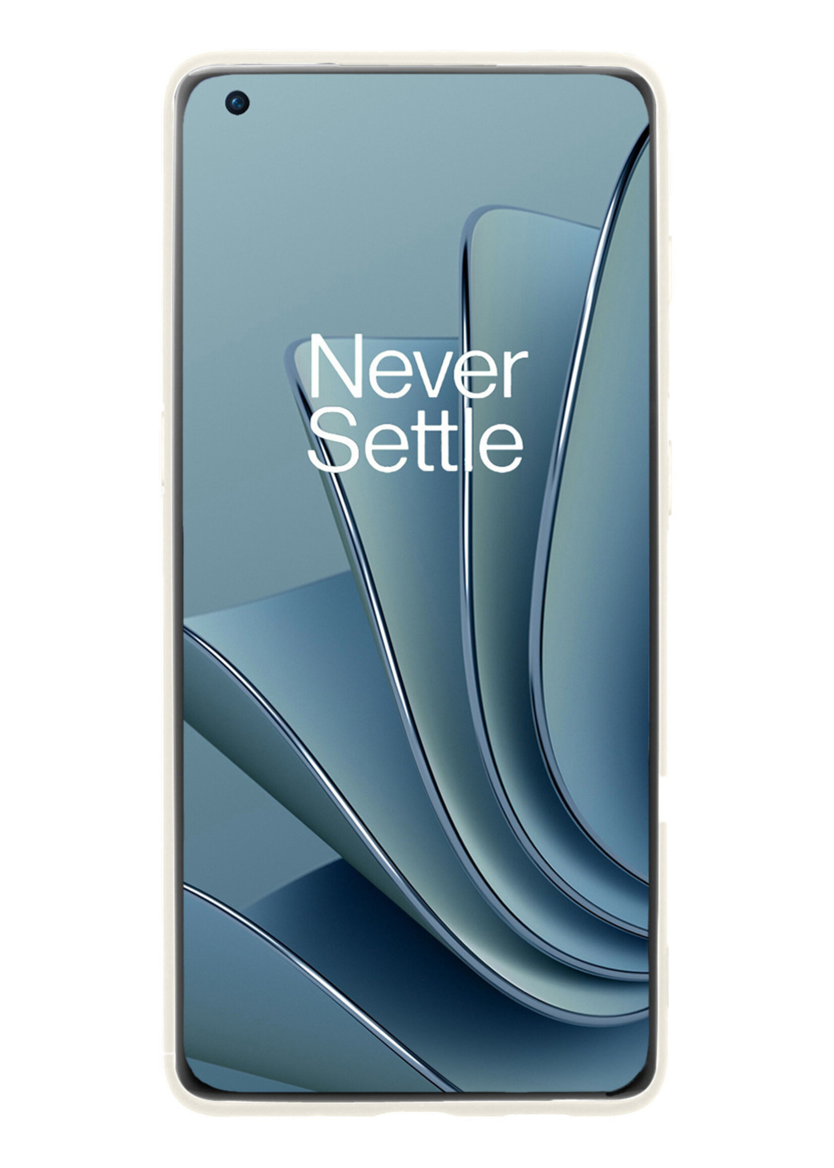 BTH Hoesje Geschikt voor OnePlus 10 Pro Hoesje Siliconen Case Hoes Met Screenprotector - Hoes Geschikt voor OnePlus 10 Pro Hoes Cover Case - Wit
