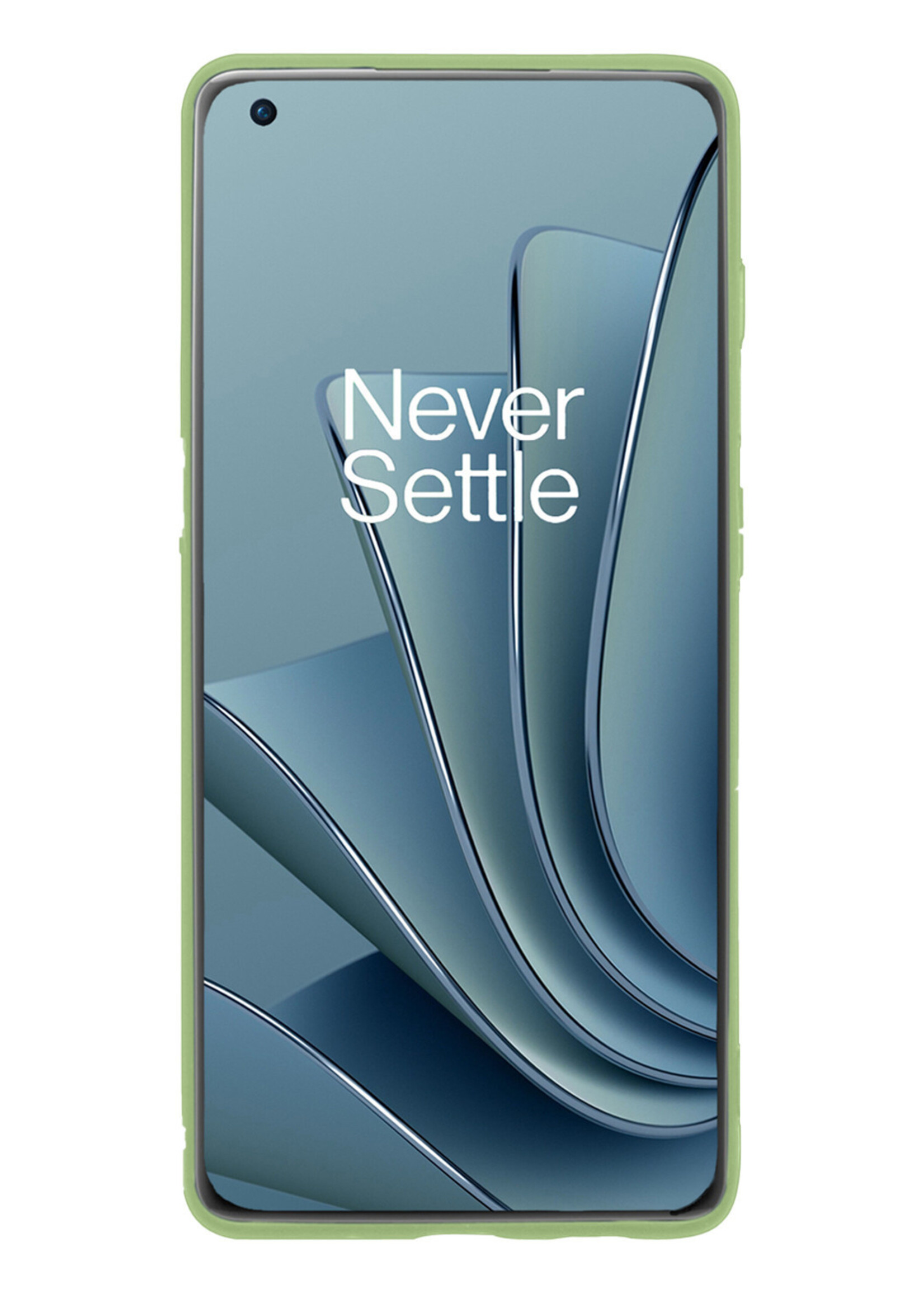 BTH Hoesje Geschikt voor OnePlus 10 Pro Hoesje Siliconen Case Hoes Met 2x Screenprotector - Hoes Geschikt voor OnePlus 10 Pro Hoes Cover Case - Groen