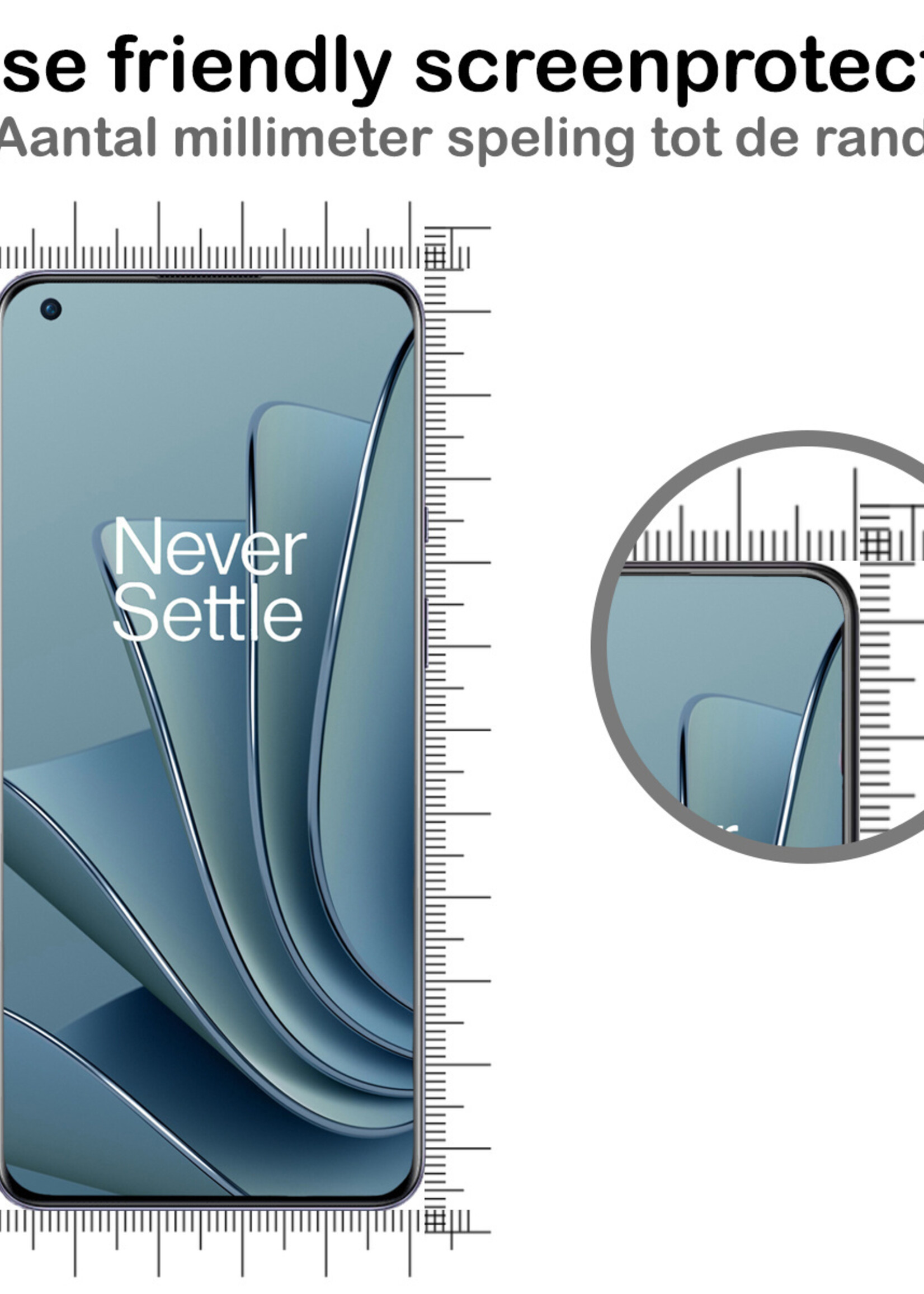 BTH Hoesje Geschikt voor OnePlus 10 Pro Hoesje Siliconen Case Hoes Met 2x Screenprotector - Hoes Geschikt voor OnePlus 10 Pro Hoes Cover Case - Lichtroze