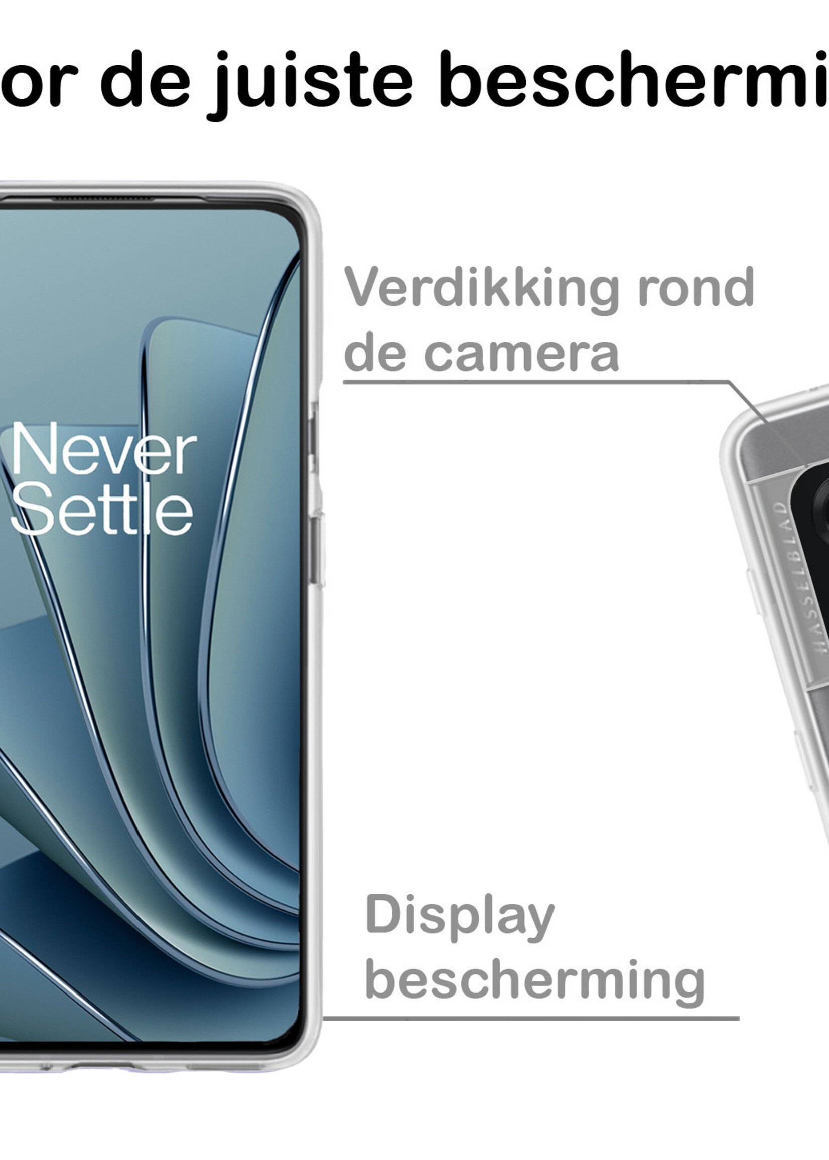 BTH Hoesje Geschikt voor OnePlus 10 Pro Hoesje Siliconen Case Hoes Met 2x Screenprotector - Hoes Geschikt voor OnePlus 10 Pro Hoes Cover Case - Transparant