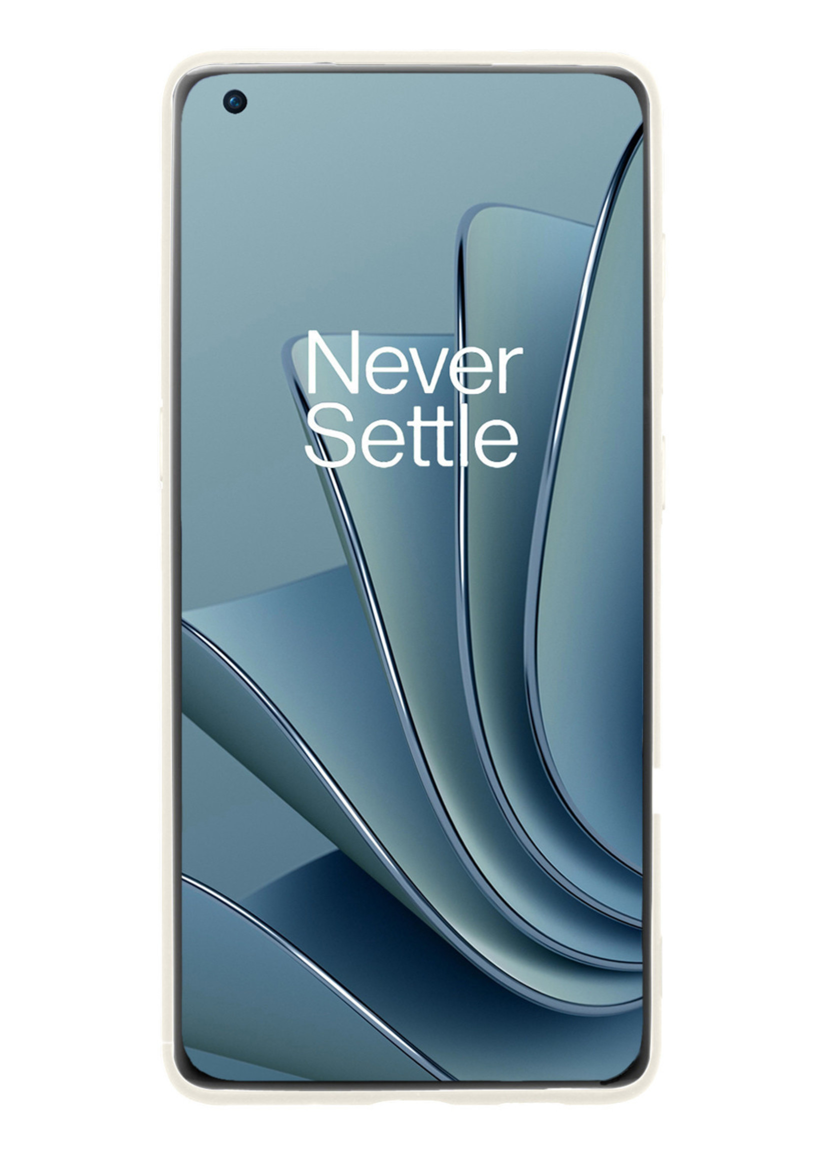 BTH Hoesje Geschikt voor OnePlus 10 Pro Hoesje Siliconen Case Hoes Met 2x Screenprotector - Hoes Geschikt voor OnePlus 10 Pro Hoes Cover Case - Wit