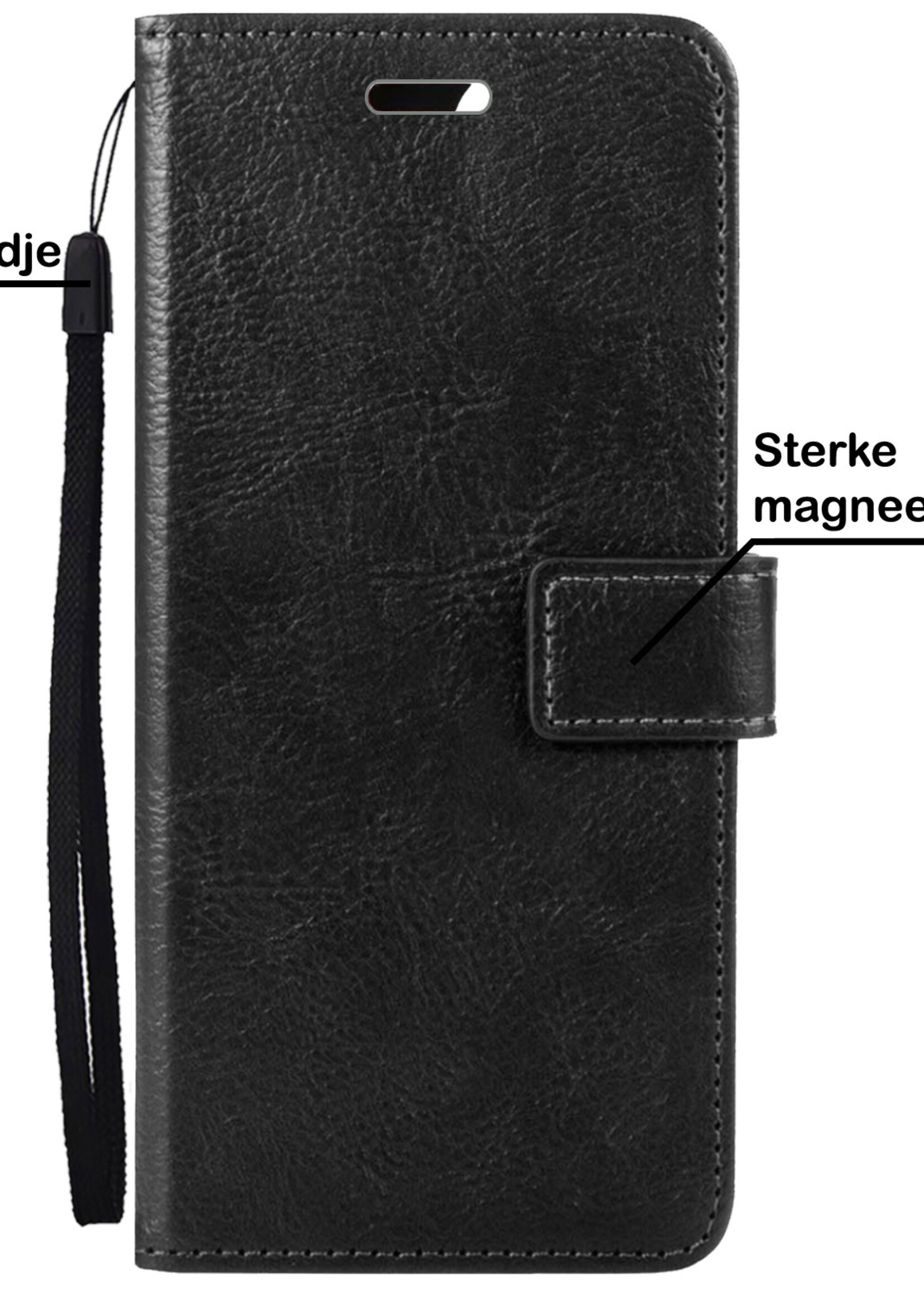 BTH Hoesje Geschikt voor OnePlus 10 Pro Hoesje Book Case Hoes Portemonnee Cover Walletcase Met Screenprotector - Hoes Geschikt voor OnePlus 10 Pro Hoes Bookcase Hoesje - Zwart