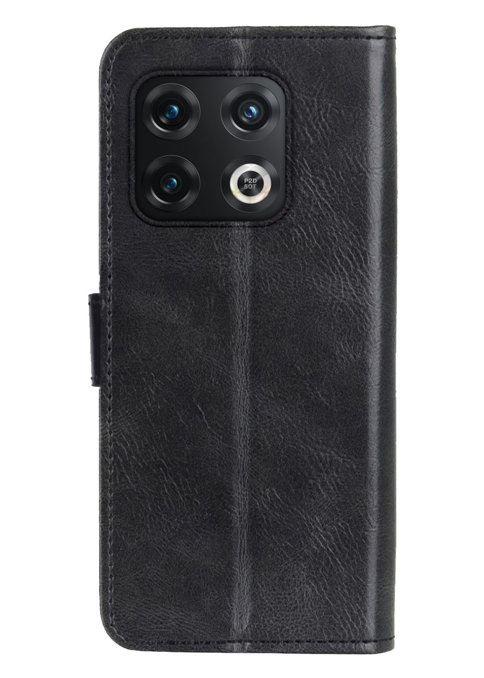 BTH Hoesje Geschikt voor OnePlus 10 Pro Hoesje Book Case Hoes Portemonnee Cover Walletcase Met Screenprotector - Hoes Geschikt voor OnePlus 10 Pro Hoes Bookcase Hoesje - Zwart