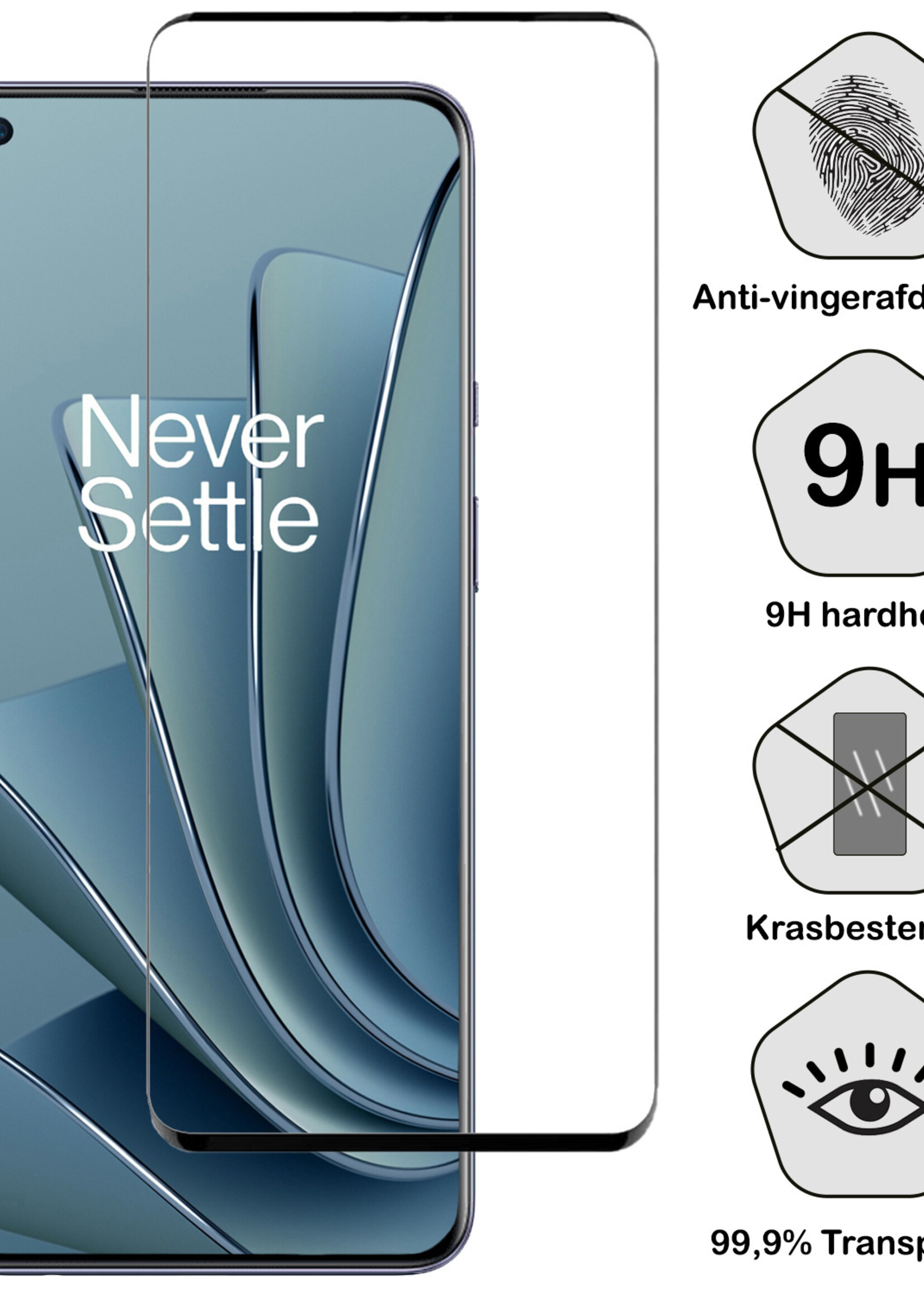 BTH Hoesje Geschikt voor OnePlus 10 Pro Hoesje Book Case Hoes Portemonnee Cover Walletcase Met 2x Screenprotector - Hoes Geschikt voor OnePlus 10 Pro Hoes Bookcase Hoesje - Bruin