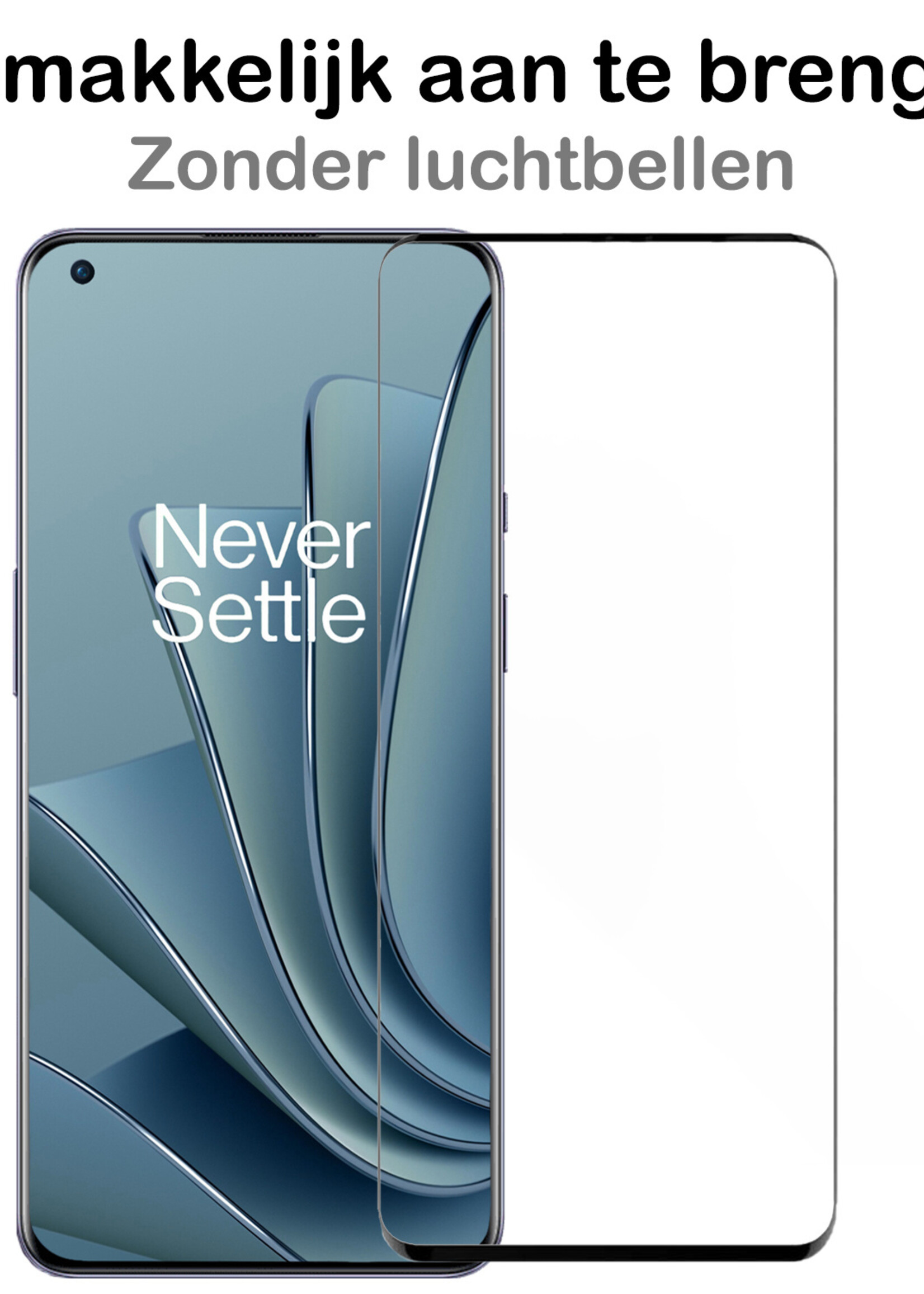BTH Hoesje Geschikt voor OnePlus 10 Pro Hoesje Book Case Hoes Portemonnee Cover Walletcase Met 2x Screenprotector - Hoes Geschikt voor OnePlus 10 Pro Hoes Bookcase Hoesje - Bruin