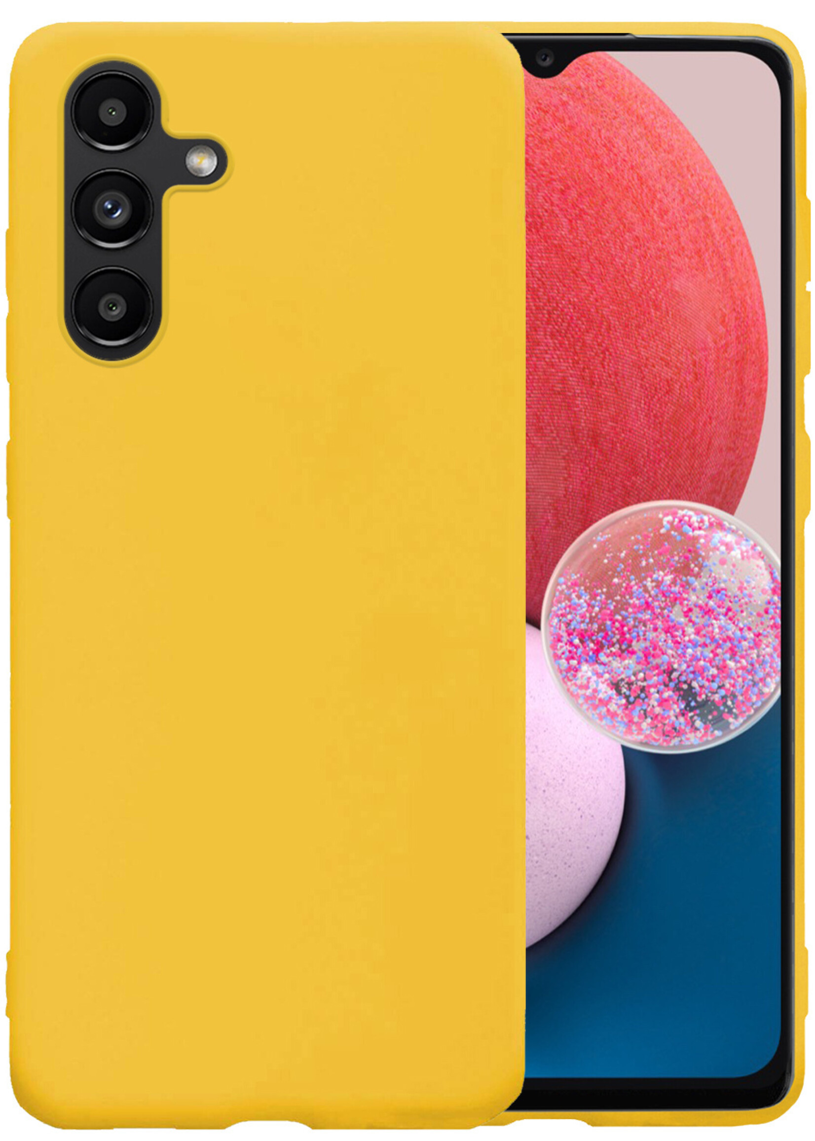 BTH Samsung Galaxy A13 5G Hoesje Siliconen Case Cover - Samsung A13 5G Hoesje Cover Hoes Siliconen - Geel