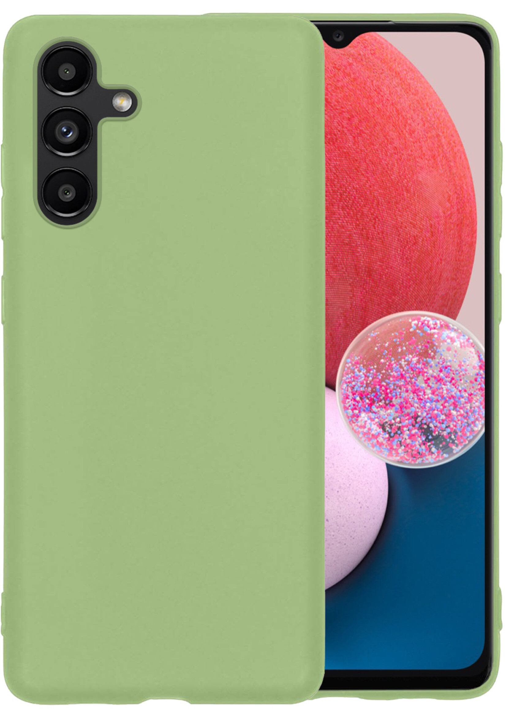 BTH Samsung Galaxy A13 5G Hoesje Siliconen Case Cover - Samsung A13 5G Hoesje Cover Hoes Siliconen - Groen