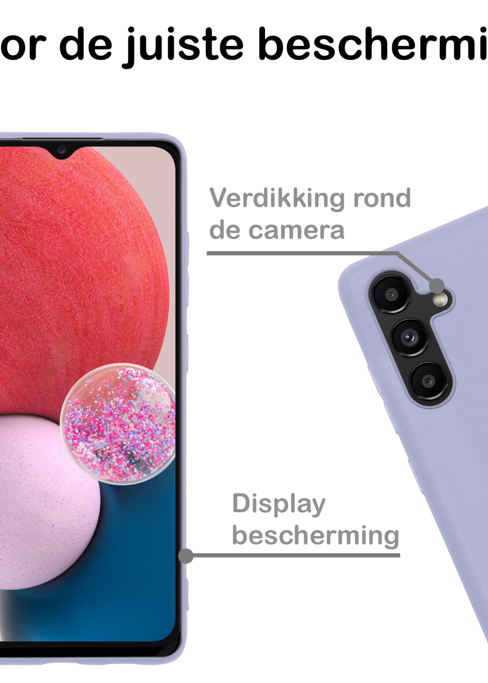 BTH Samsung Galaxy A13 5G Hoesje Siliconen Case Cover - Samsung A13 5G Hoesje Cover Hoes Siliconen - Lila