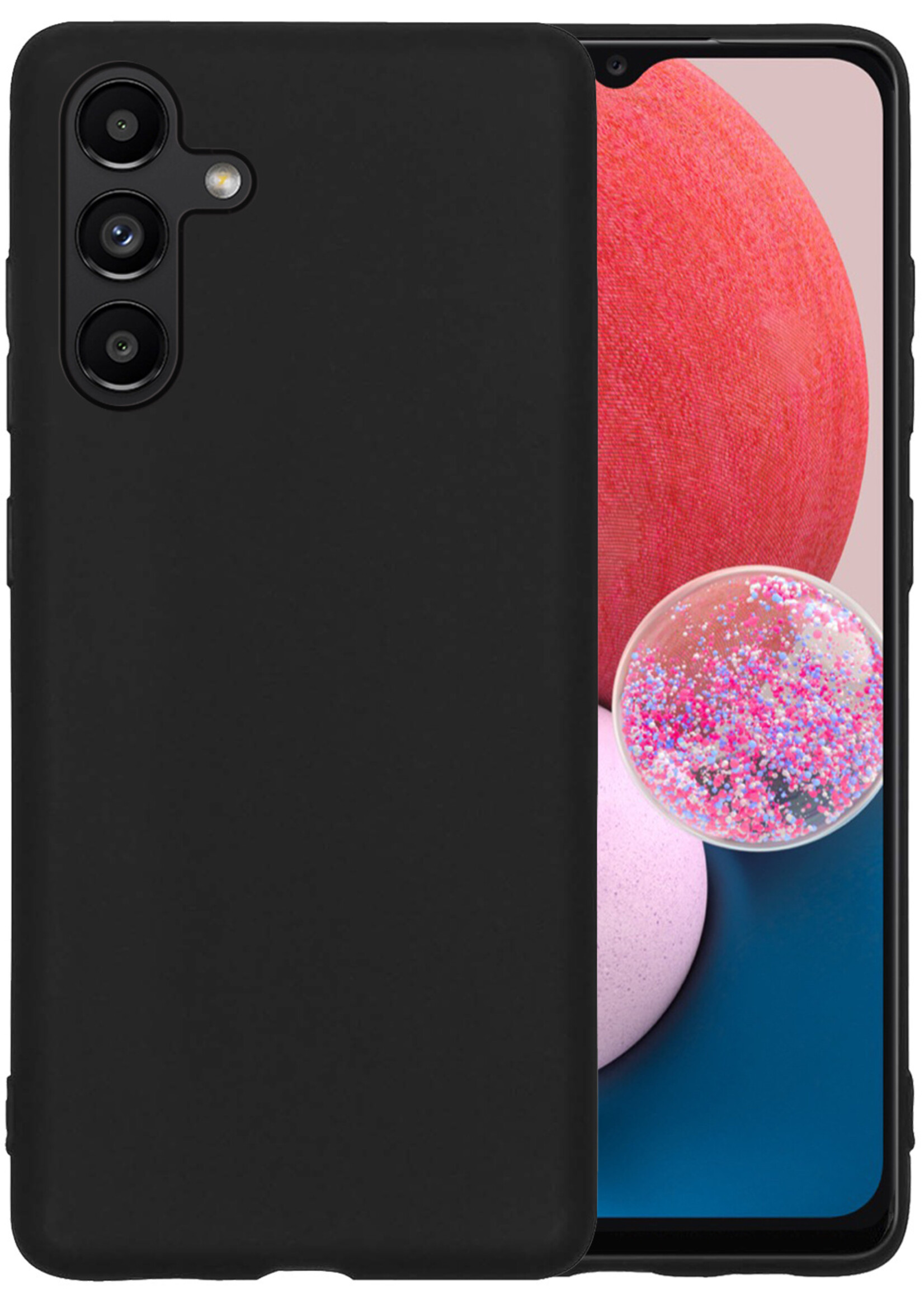 BTH Samsung Galaxy A13 5G Hoesje Siliconen Case Cover - Samsung A13 5G Hoesje Cover Hoes Siliconen - Zwart