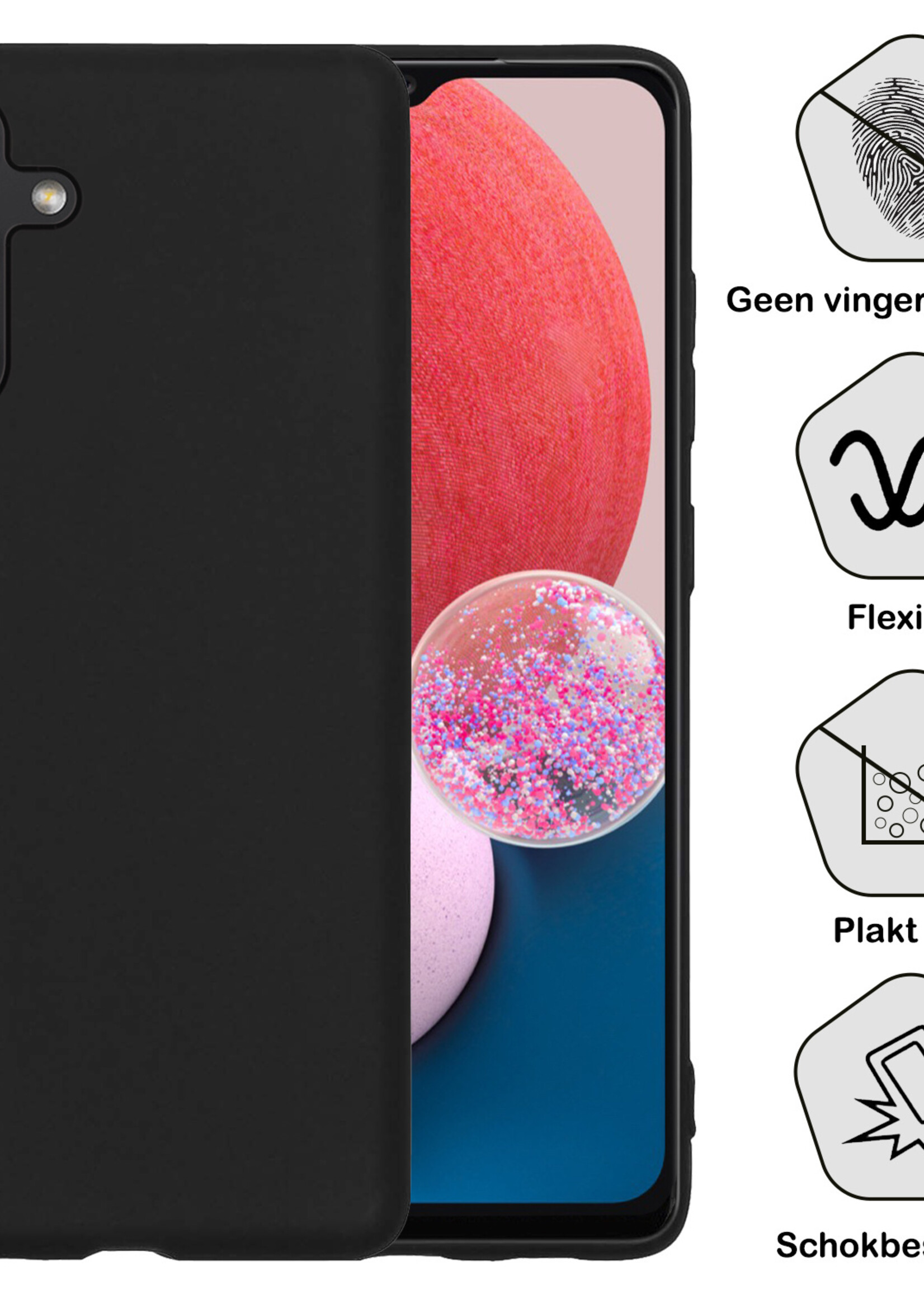 BTH Samsung Galaxy A13 5G Hoesje Siliconen Case Cover - Samsung A13 5G Hoesje Cover Hoes Siliconen - Zwart
