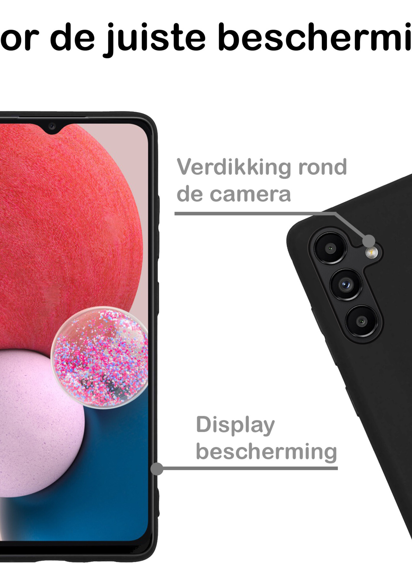 BTH Samsung Galaxy A13 5G Hoesje Siliconen Case Cover - Samsung A13 5G Hoesje Cover Hoes Siliconen - Zwart