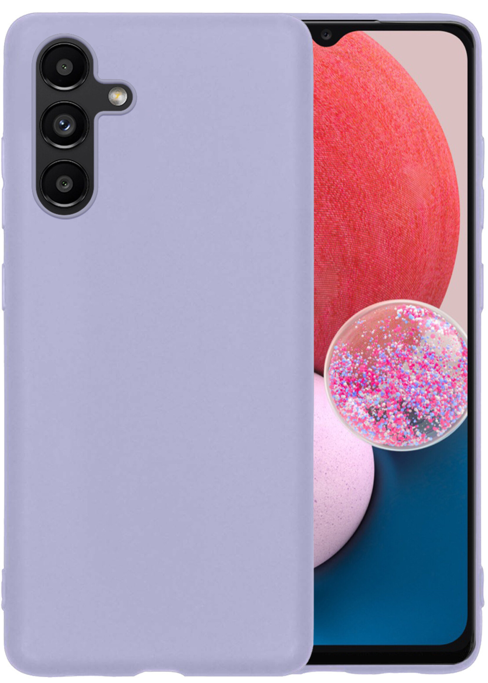 BTH Samsung Galaxy A13 5G Hoesje Siliconen Case Cover - Samsung A13 5G Hoesje Cover Hoes Siliconen - Lila
