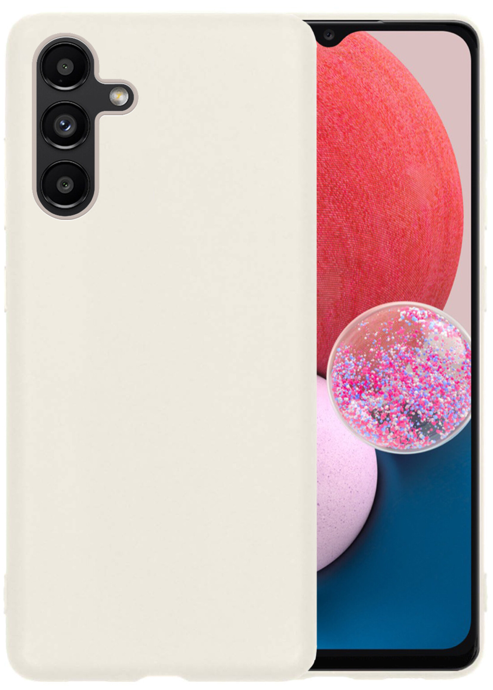 BTH Samsung Galaxy A13 5G Hoesje Siliconen Case Cover - Samsung A13 5G Hoesje Cover Hoes Siliconen - Wit