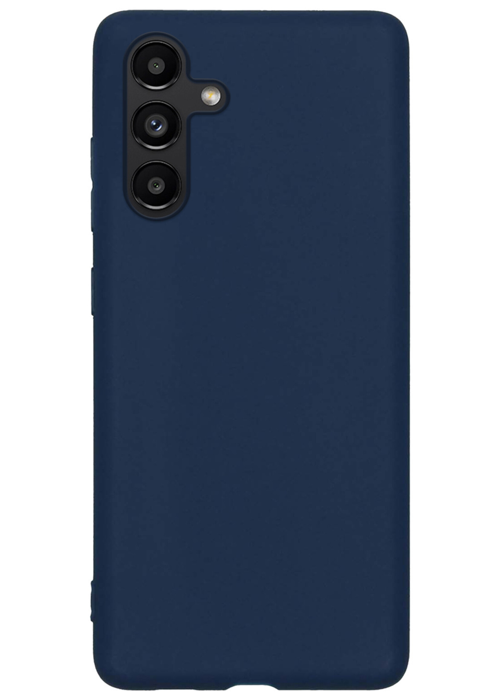 BTH Hoesje Geschikt voor Samsung A13 5G Hoesje Siliconen Case Hoes Met Screenprotector - Hoes Geschikt voor Samsung Galaxy A13 5G Hoes Cover Case - Donkerblauw