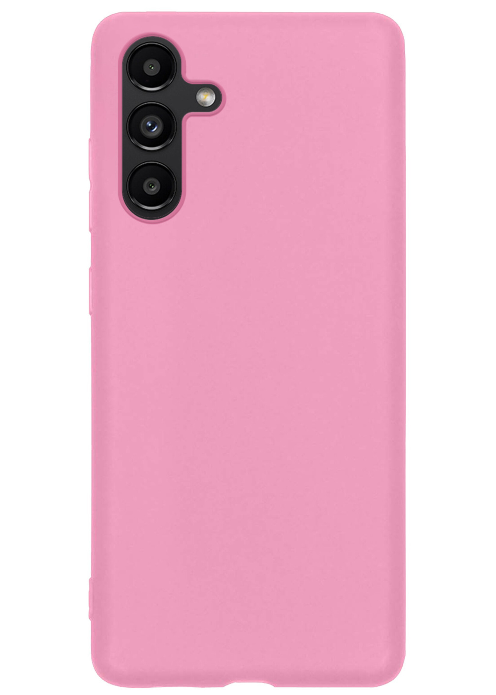 BTH Hoesje Geschikt voor Samsung A13 5G Hoesje Siliconen Case Hoes Met Screenprotector - Hoes Geschikt voor Samsung Galaxy A13 5G Hoes Cover Case - Lichtroze