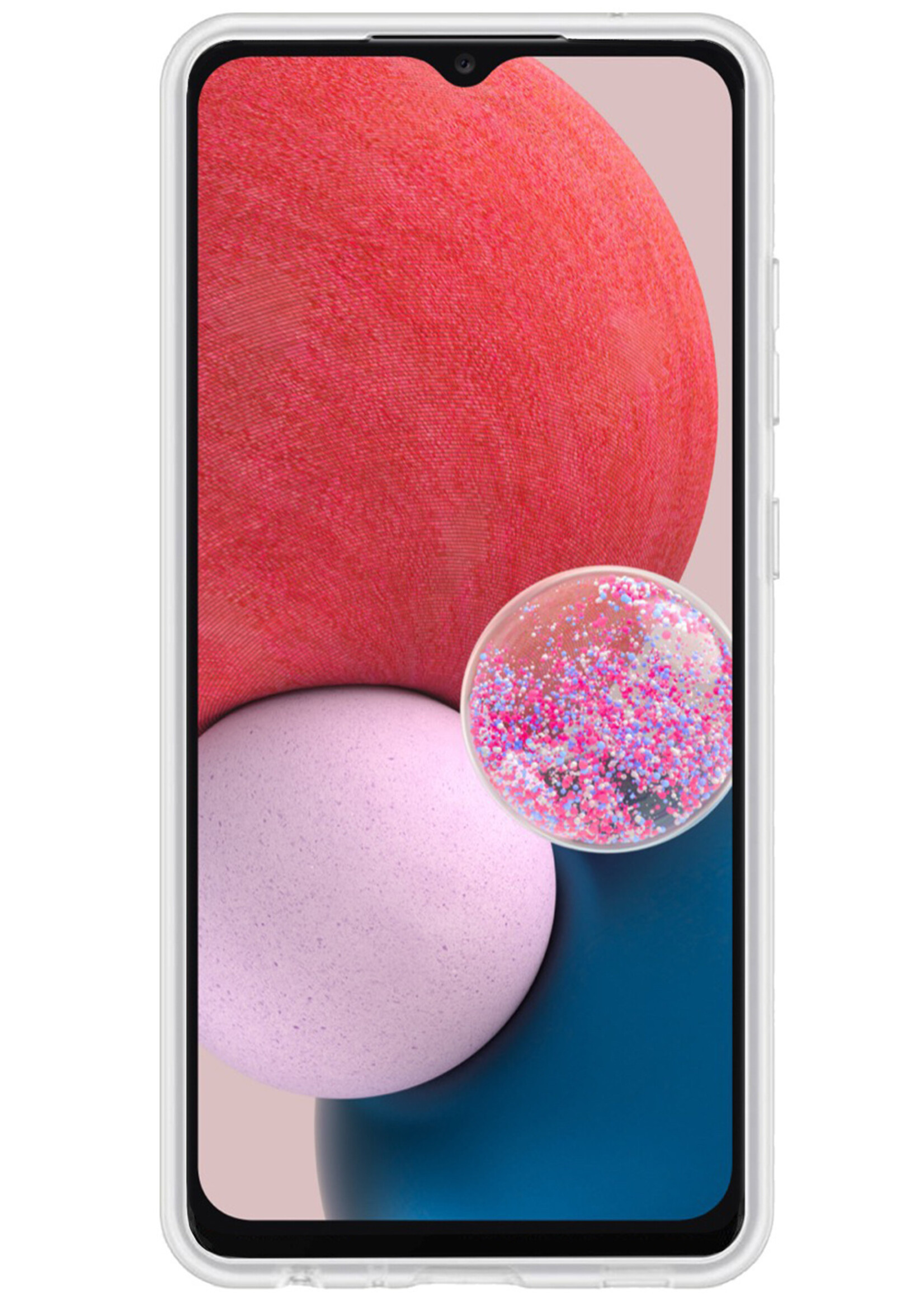 BTH Hoesje Geschikt voor Samsung A13 5G Hoesje Siliconen Case Hoes Met Screenprotector - Hoes Geschikt voor Samsung Galaxy A13 5G Hoes Cover Case - Transparant