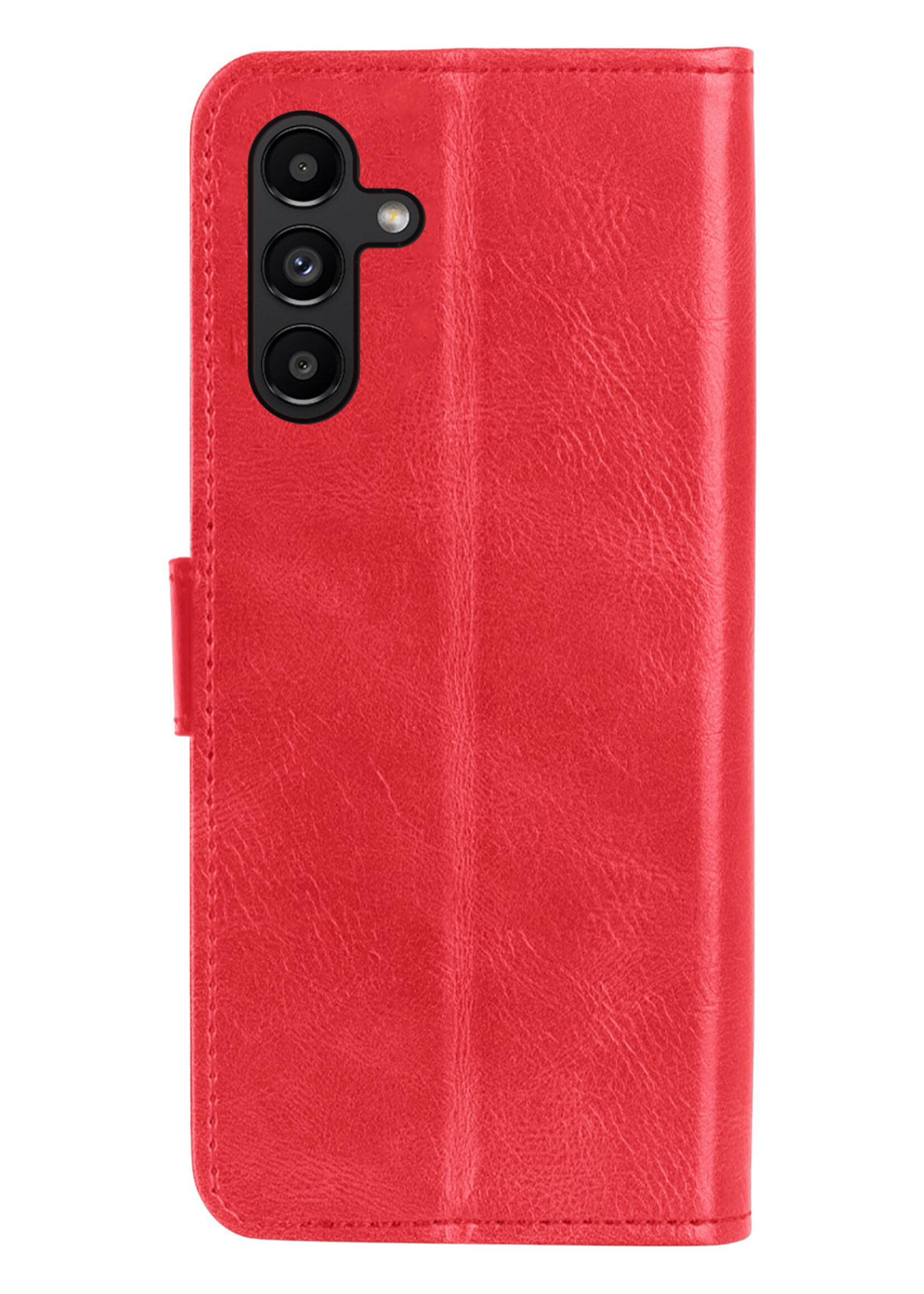 BTH Hoesje Geschikt voor Samsung A13 5G Hoesje Book Case Hoes Portemonnee Cover Walletcase Met 2x Screenprotector - Hoes Geschikt voor Samsung Galaxy A13 5G Hoes Bookcase Hoesje - Rood