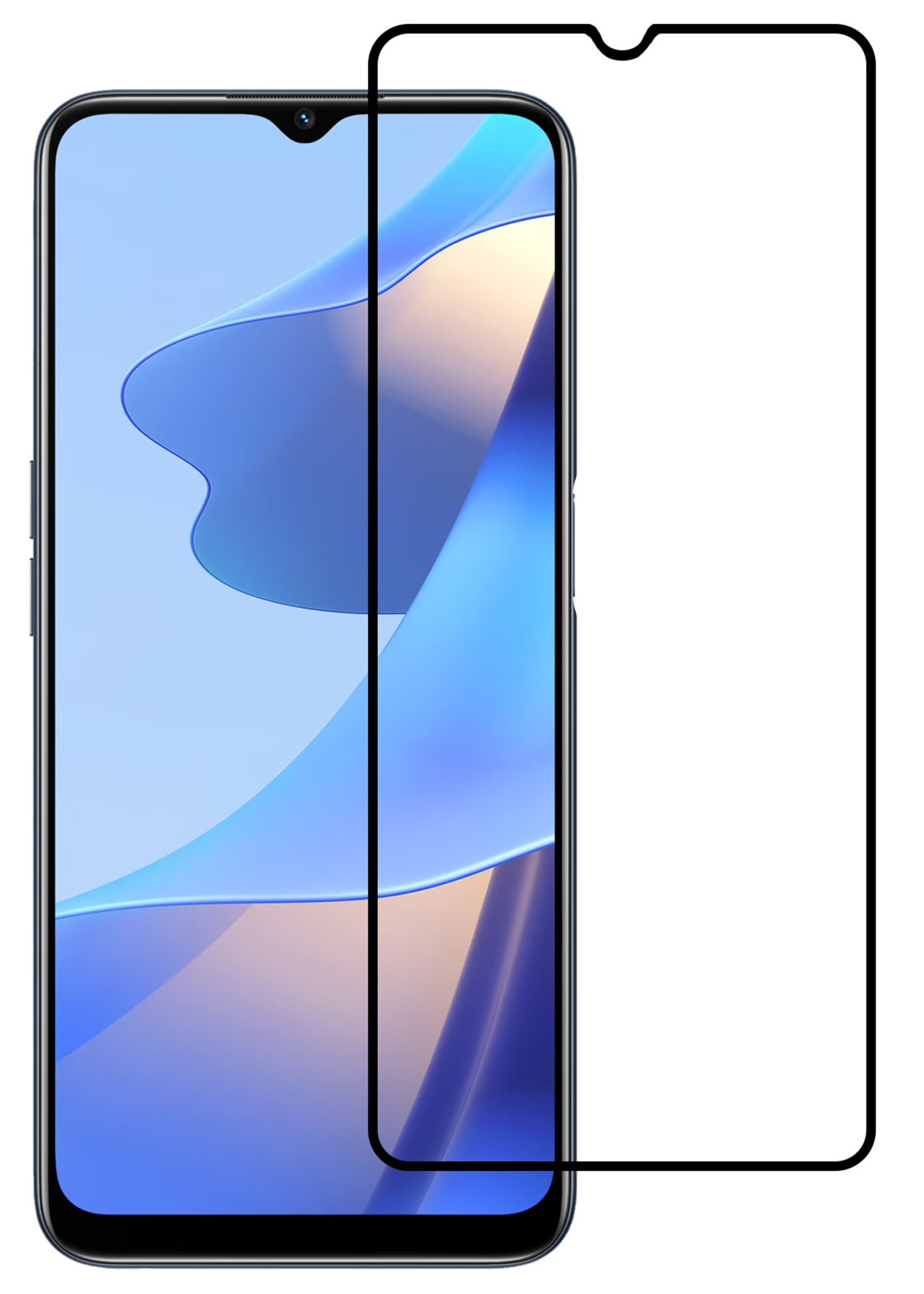 BTH OPPO A16 Screenprotector Glas Tempered Glass 3D - OPPO A16 Screen Protector 3D Full Cover