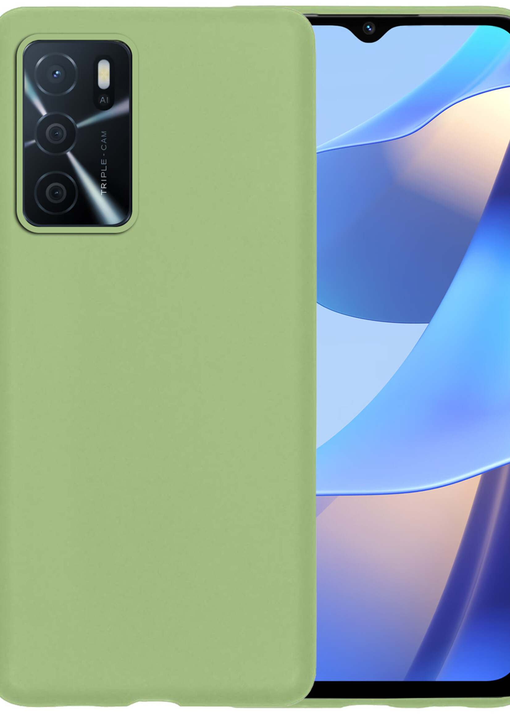 BTH OPPO A16 Hoesje Siliconen Case Cover - OPPO A16 Hoesje Cover Hoes Siliconen - Groen