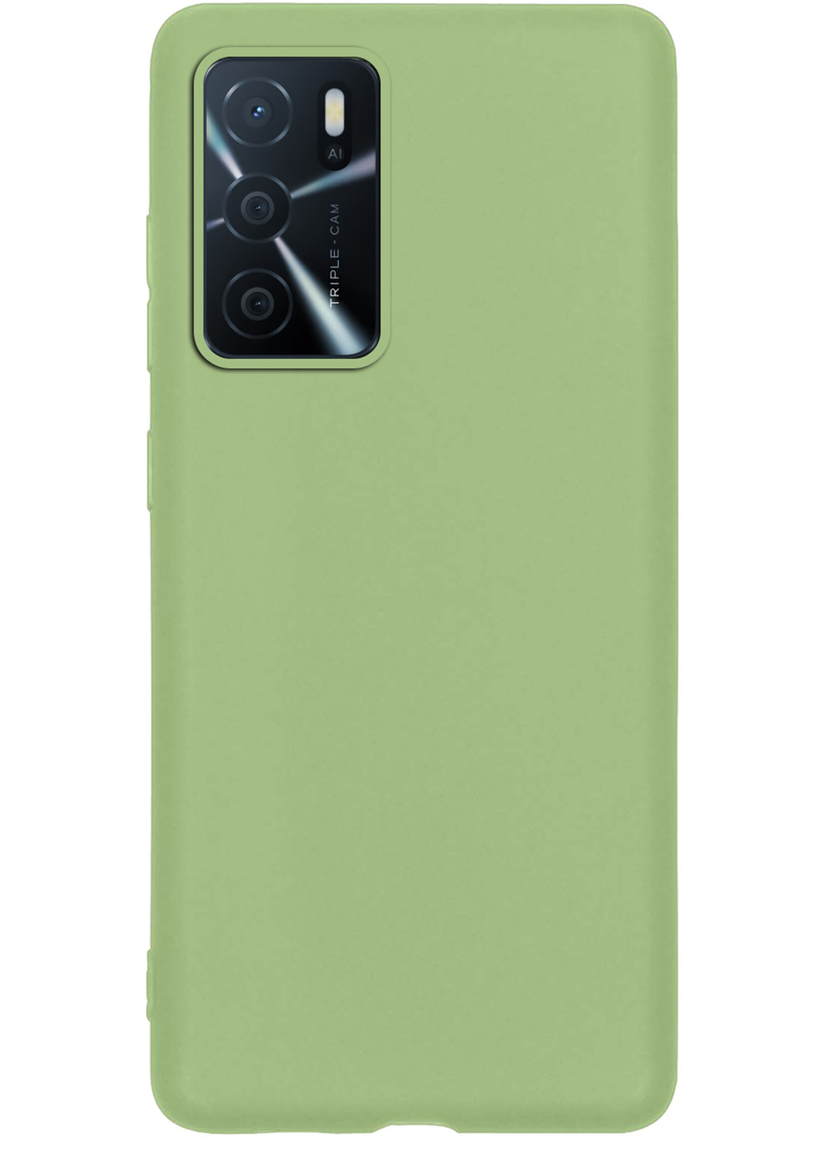 BTH Hoesje Geschikt voor OPPO A16 Hoesje Siliconen Case Hoes - Hoes Geschikt voor OPPO A16 Hoes Cover Case - Groen - 2 PACK