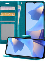 BTH BTH OPPO A16 Hoesje Bookcase - Turquoise