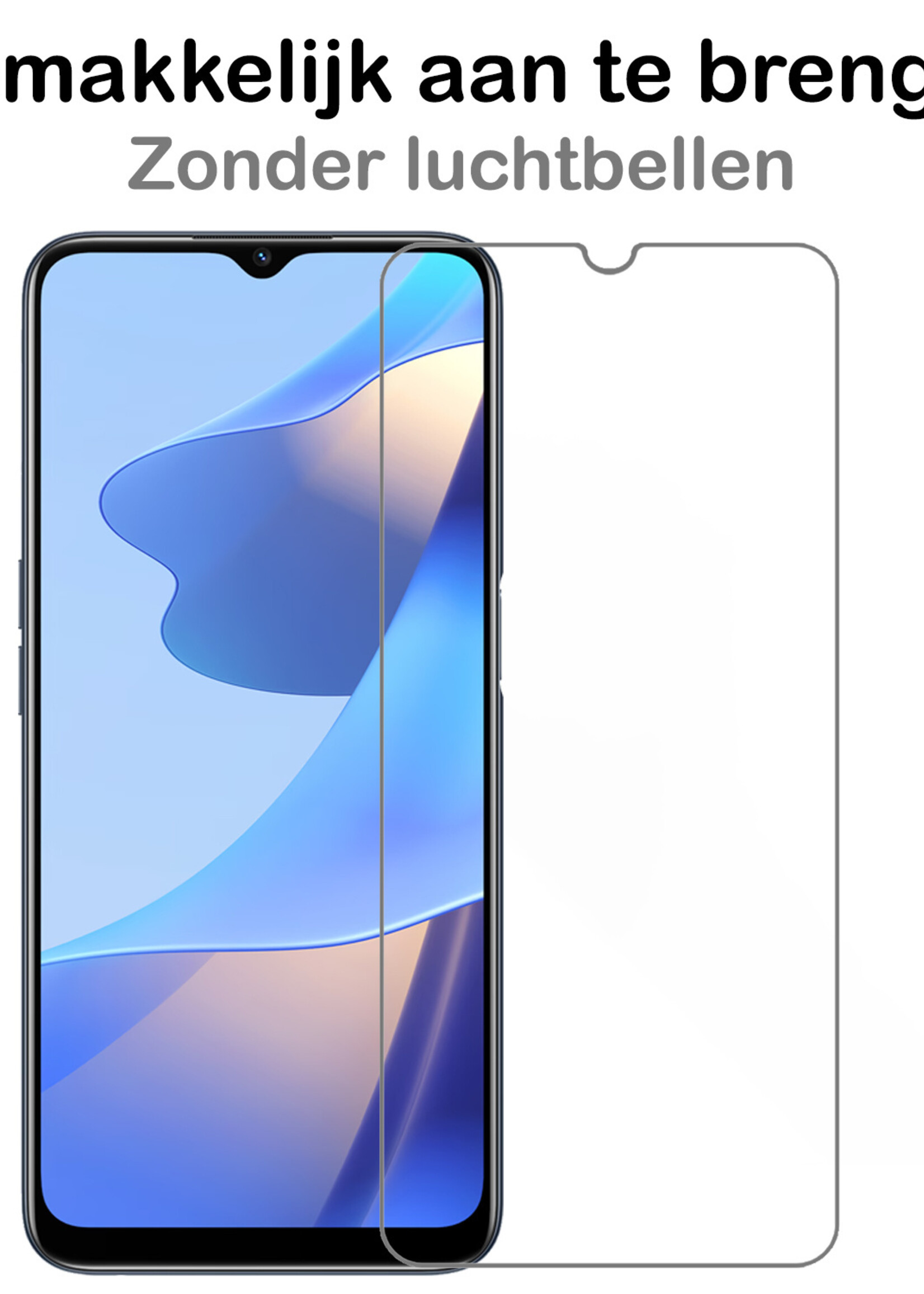 BTH Hoesje Geschikt voor OPPO A16 Hoesje Book Case Hoes Portemonnee Cover Walletcase Met Screenprotector - Hoes Geschikt voor OPPO A16 Hoes Bookcase Hoesje - Paars