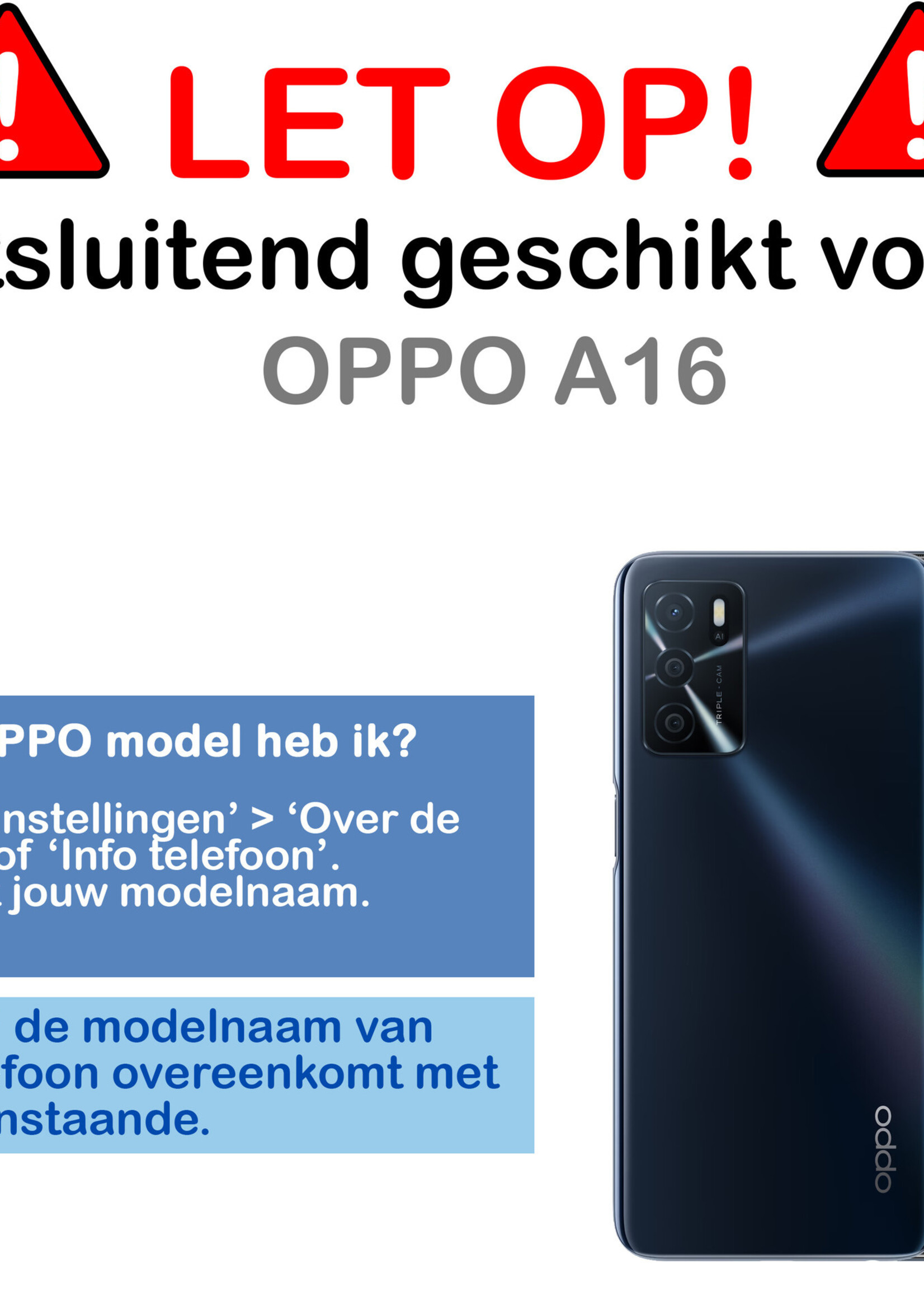 BTH OPPO A16 Hoesje Book Case Hoes - OPPO A16 Case Hoesje Portemonnee Cover - OPPO A16 Hoes Wallet Case Hoesje - Rosé Goud