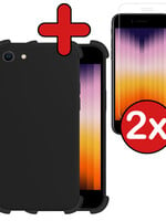 BTH BTH iPhone SE 2022 Hoesje Shockproof Met 2x Screenprotector - Zwart