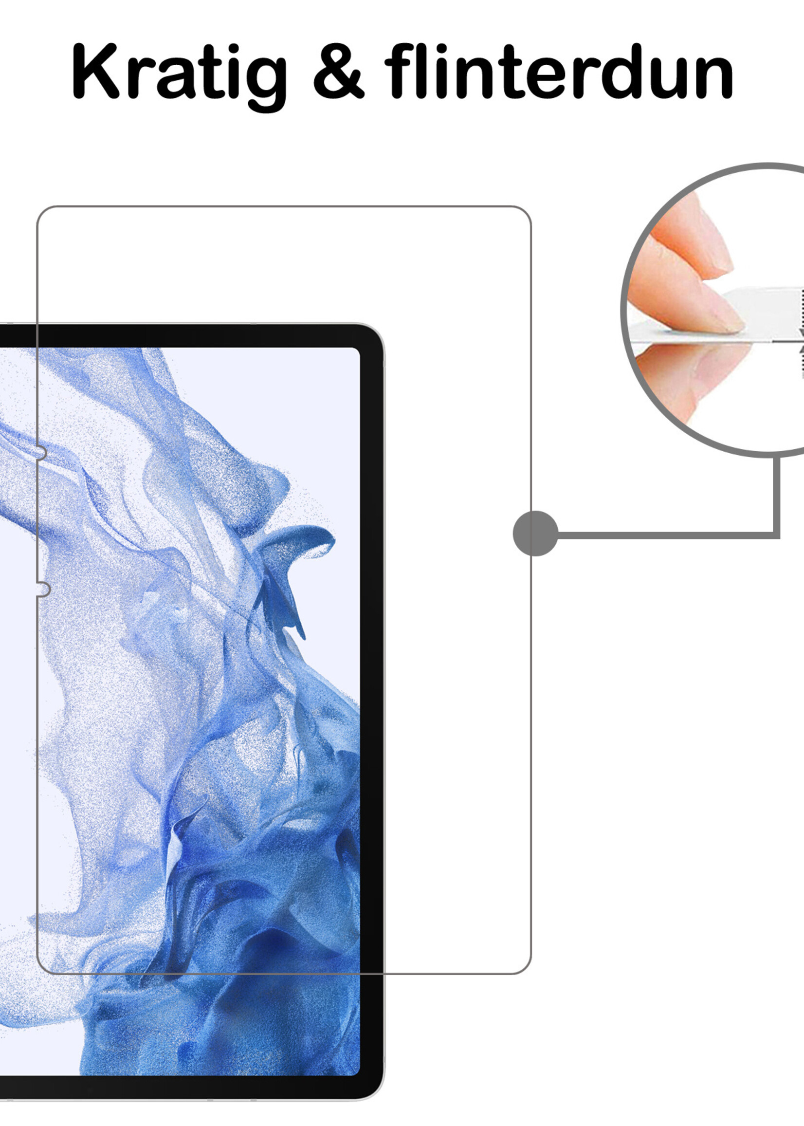 BTH Samsung Galaxy Tab S8 Screenprotector Tempered Glass Screen Protector Gehard Glas