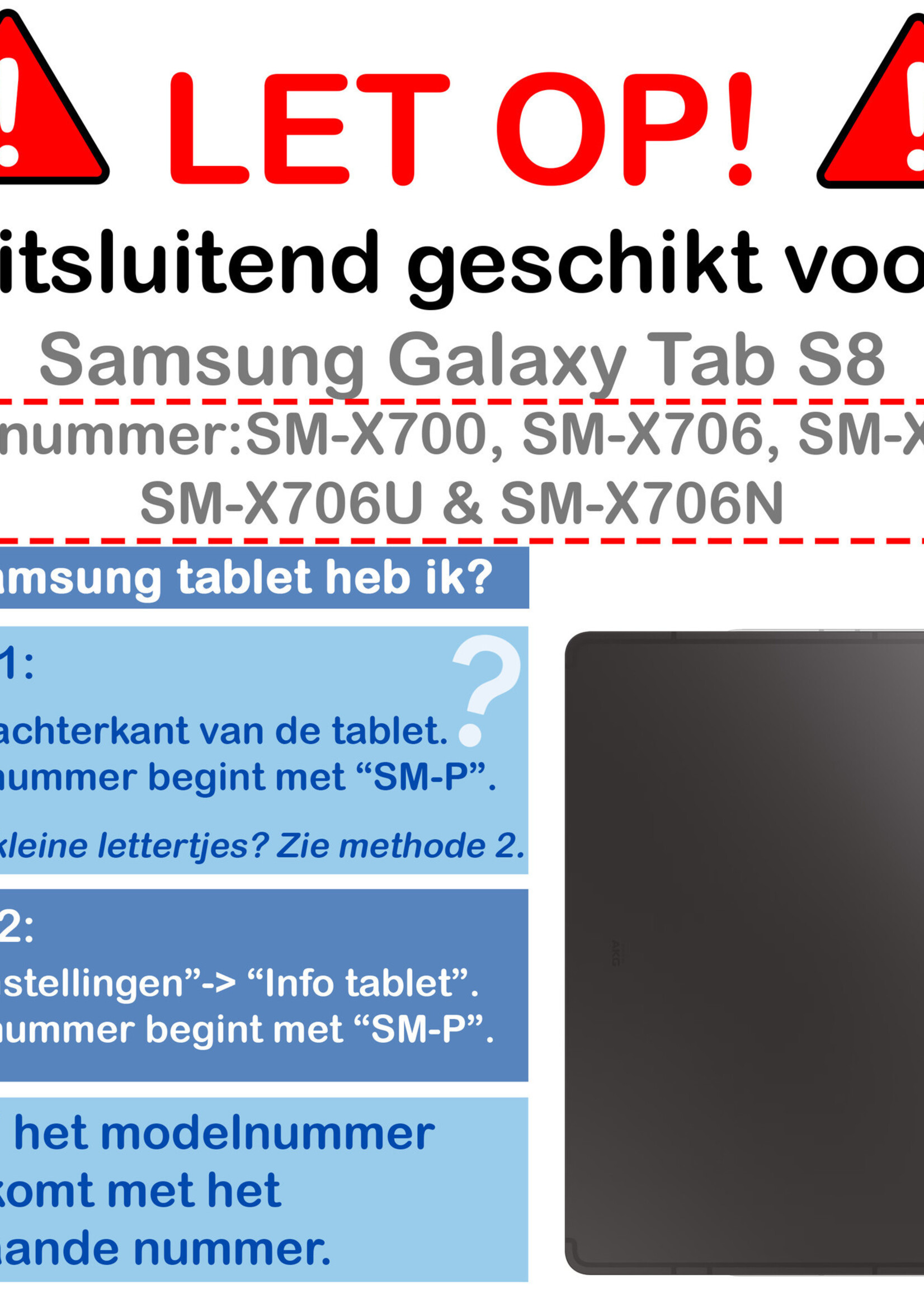 BTH Hoes Geschikt voor Samsung Galaxy Tab S8 Hoes Book Case Hoesje Trifold Cover Met Screenprotector - Hoesje Geschikt voor Samsung Tab S8 Hoesje Bookcase - Grijs