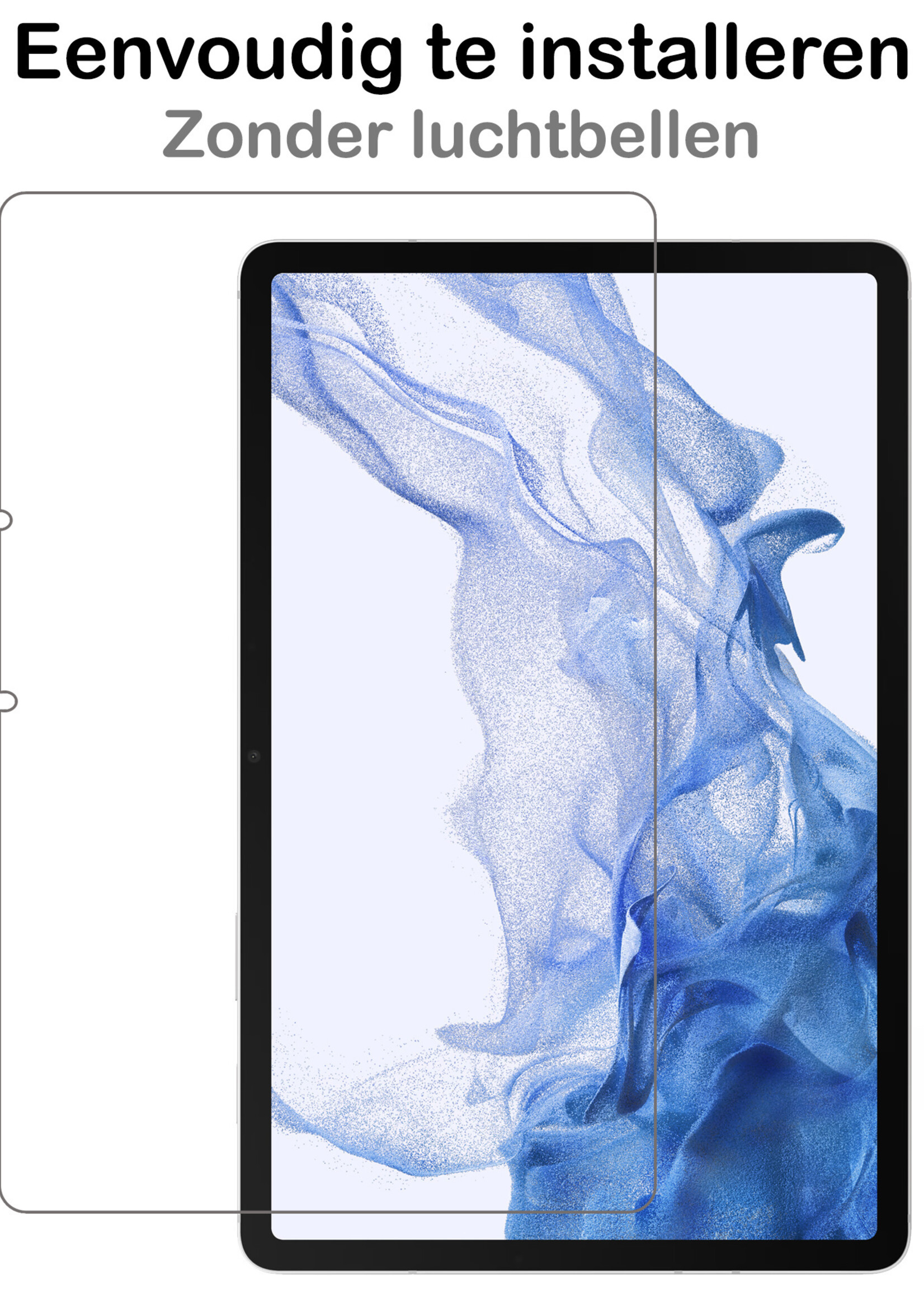 BTH Hoes Geschikt voor Samsung Galaxy Tab S8 Hoes Book Case Hoesje Trifold Cover Met Screenprotector - Hoesje Geschikt voor Samsung Tab S8 Hoesje Bookcase - Zwart