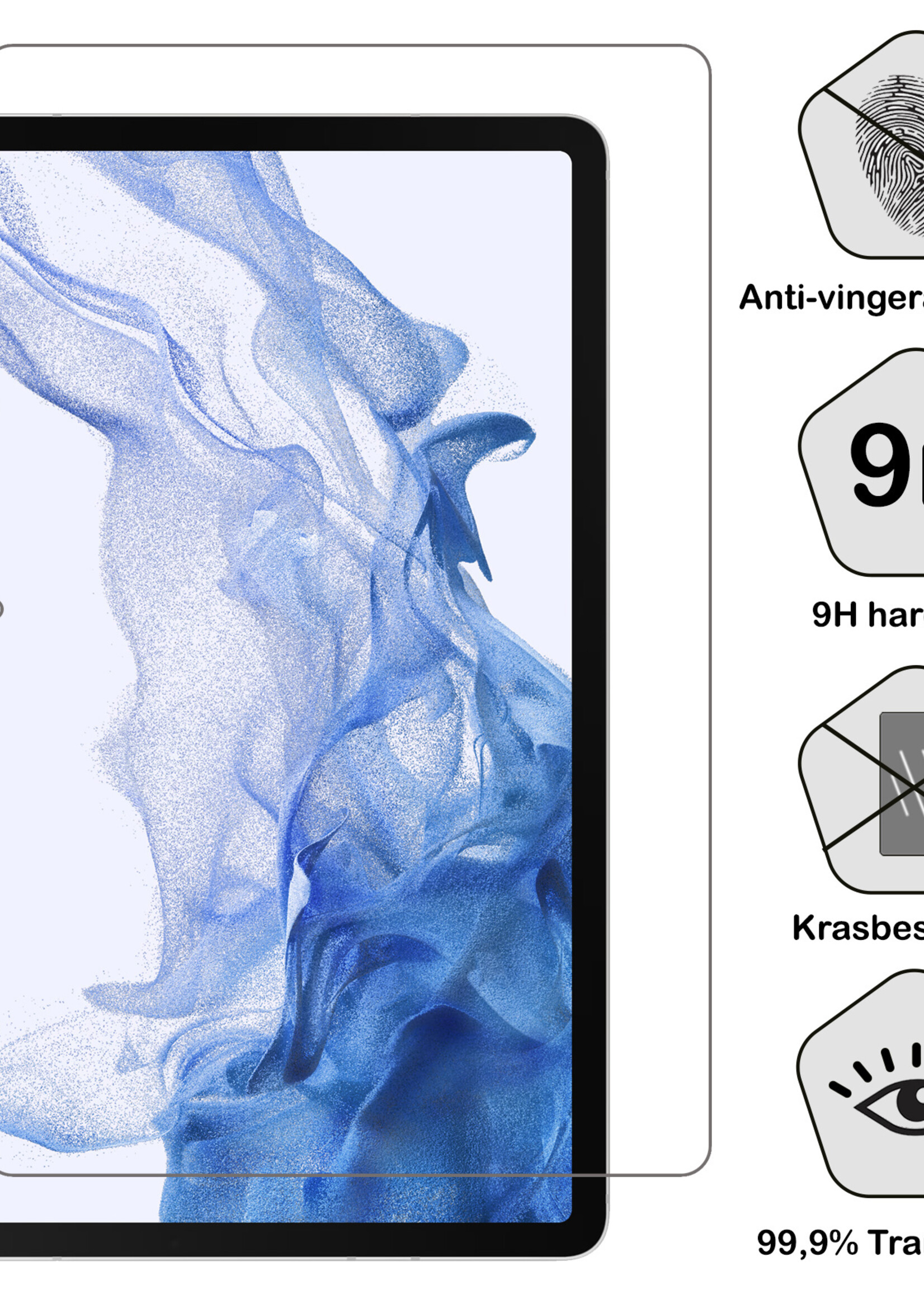 BTH Screenprotector Geschikt voor Samsung Galaxy Tab S8 Plus Screenprotector Tempered Glass Screen Protector Gehard Glas - Screenprotector Geschikt voor Samsung Tab S8 Plus Screenprotector Glas - 3 PACK