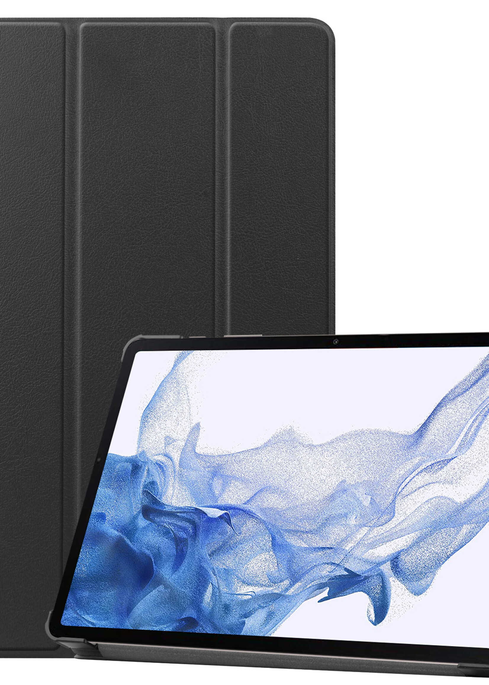 BTH Samsung Tab S8 Plus Hoes Book Case Hoesje Met S Pen Uitsparing - Samsung Galaxy Tab S8 Plus Hoesje Cover - Zwart