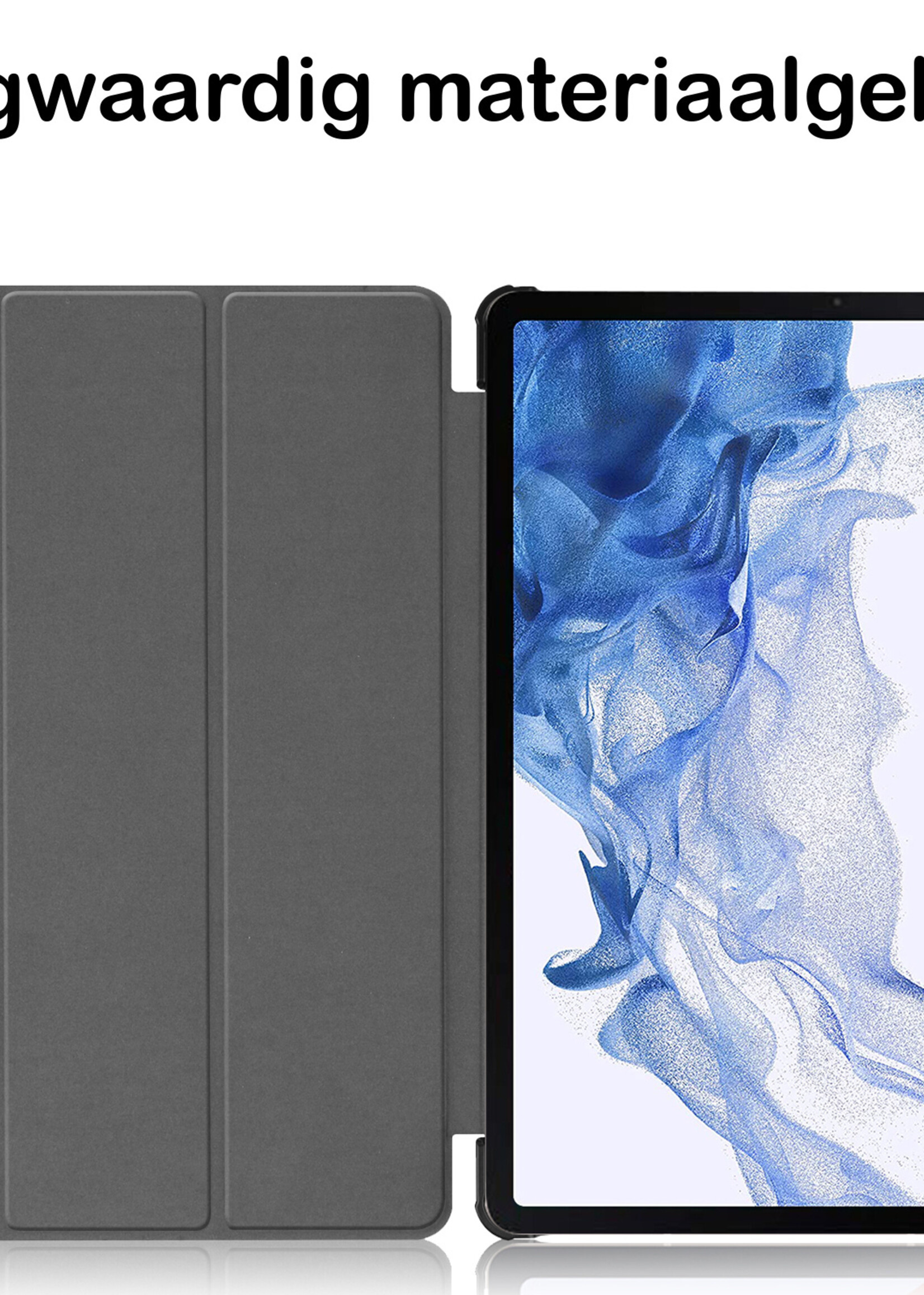 BTH Samsung Tab S8 Plus Hoes Book Case Hoesje Met S Pen Uitsparing - Samsung Galaxy Tab S8 Plus Hoesje Cover - Zwart
