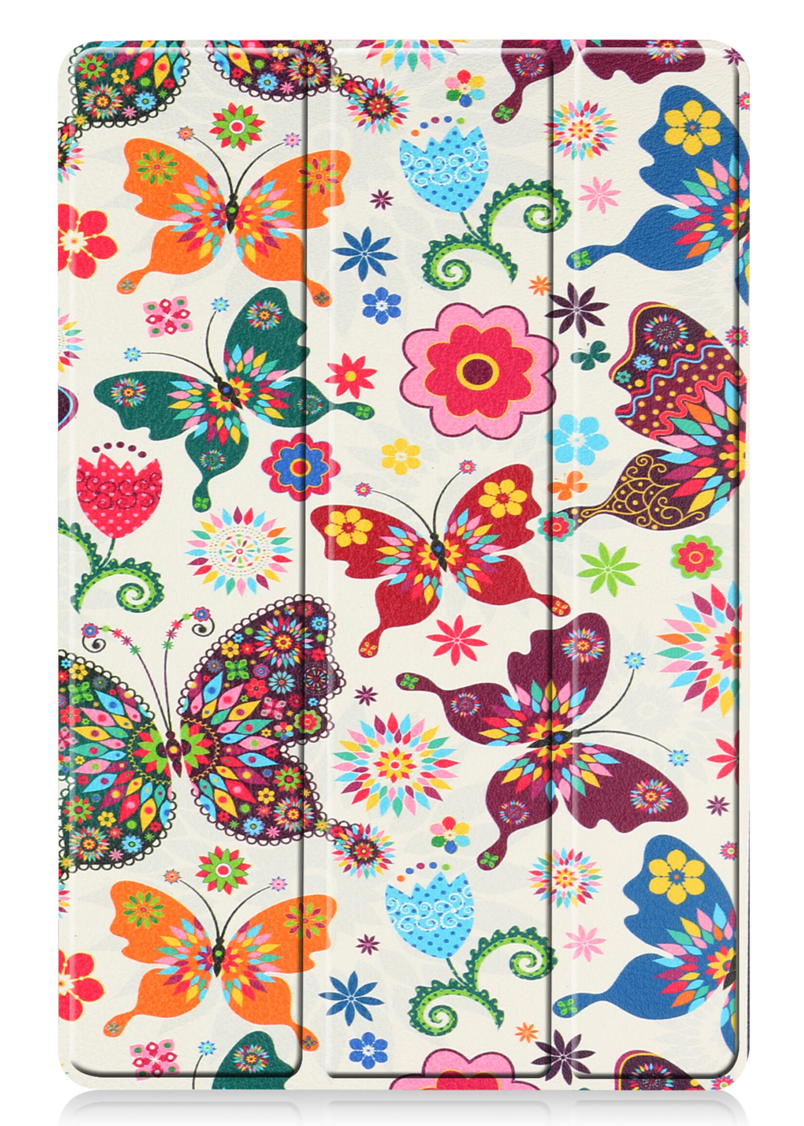 BTH Hoes Geschikt voor Samsung Galaxy Tab S8 Plus Hoes Book Case Hoesje Trifold Cover Met Screenprotector - Hoesje Geschikt voor Samsung Tab S8 Plus Hoesje Bookcase - Vlinders