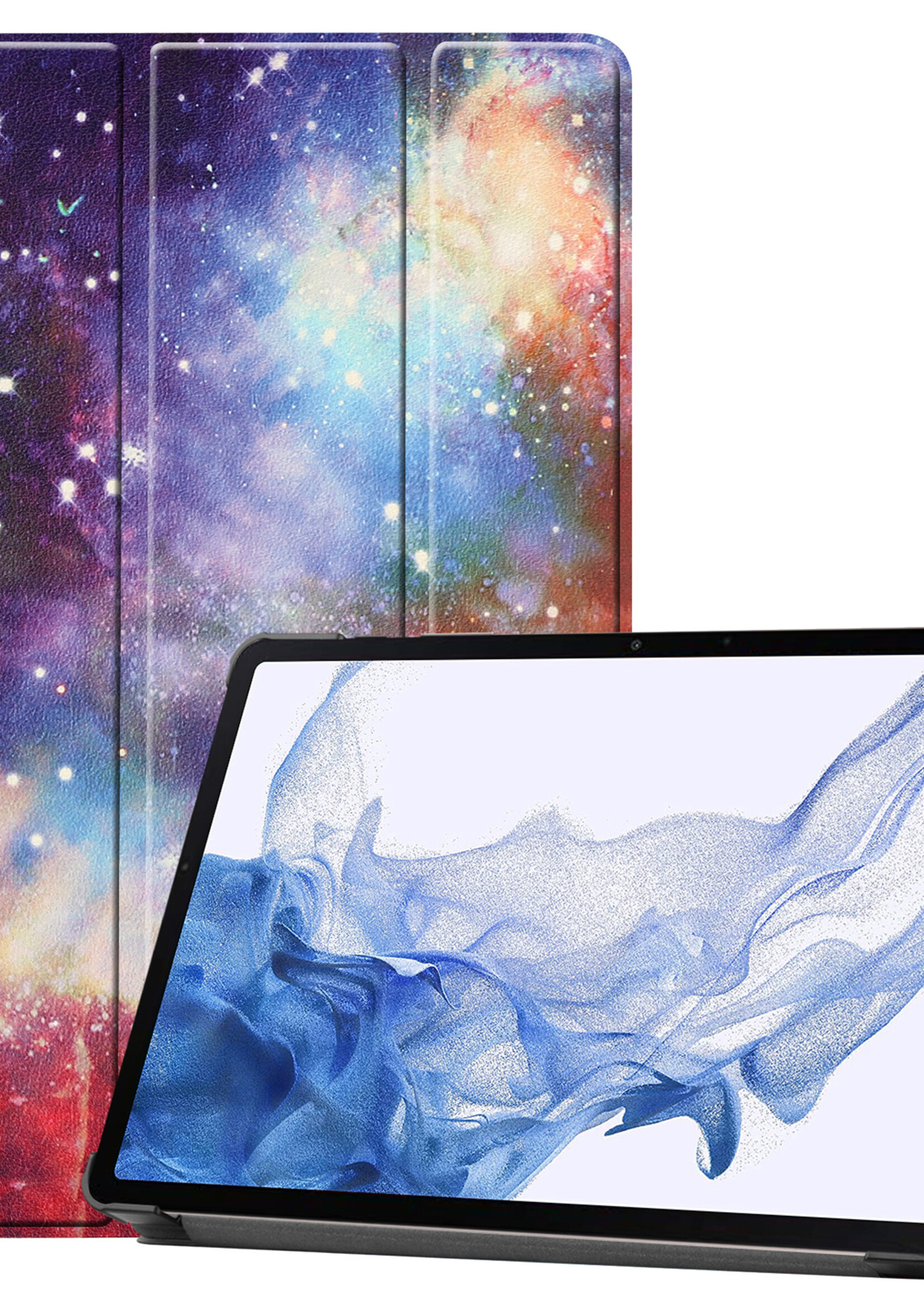 BTH Samsung Tab S8 Ultra Hoes Book Case Hoesje Met S Pen Uitsparing - Samsung Galaxy Tab S8 Ultra Hoesje Cover - Galaxy