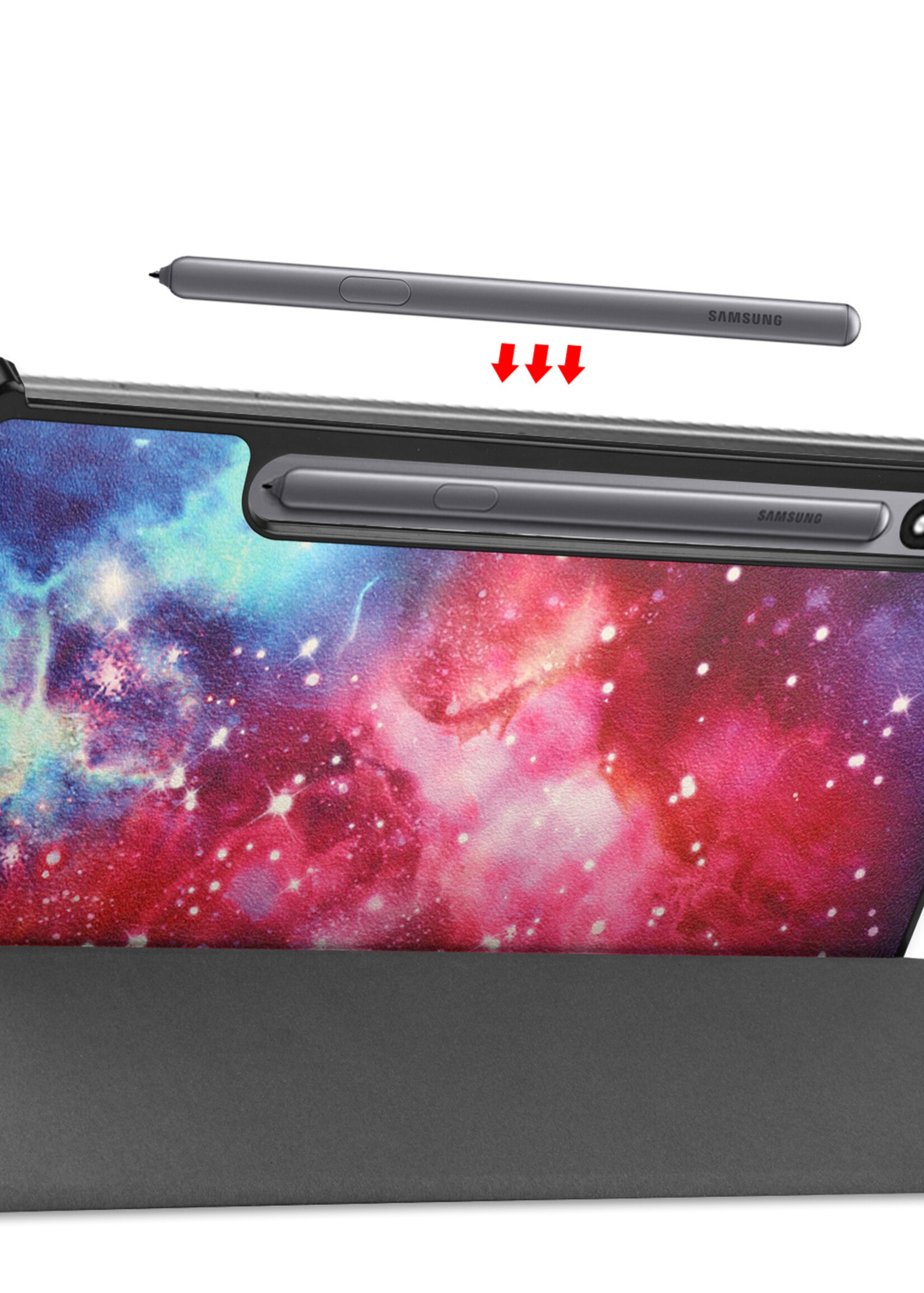 BTH Samsung Tab S8 Ultra Hoes Book Case Hoesje Met S Pen Uitsparing - Samsung Galaxy Tab S8 Ultra Hoesje Cover - Galaxy
