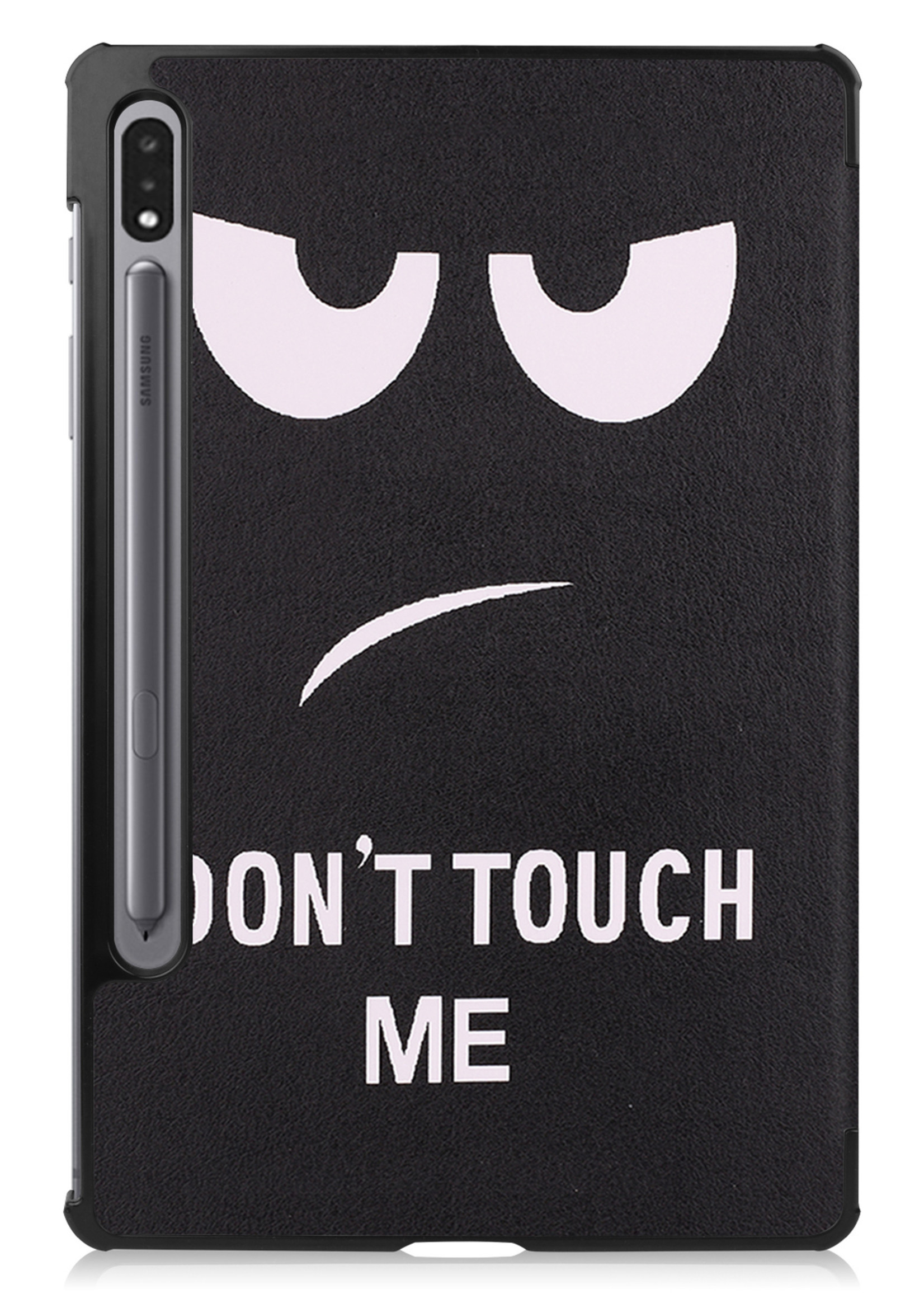 BTH Samsung Tab S8 Ultra Hoes Book Case Hoesje Met S Pen Uitsparing - Samsung Galaxy Tab S8 Ultra Hoesje Cover - Don't Touch Me