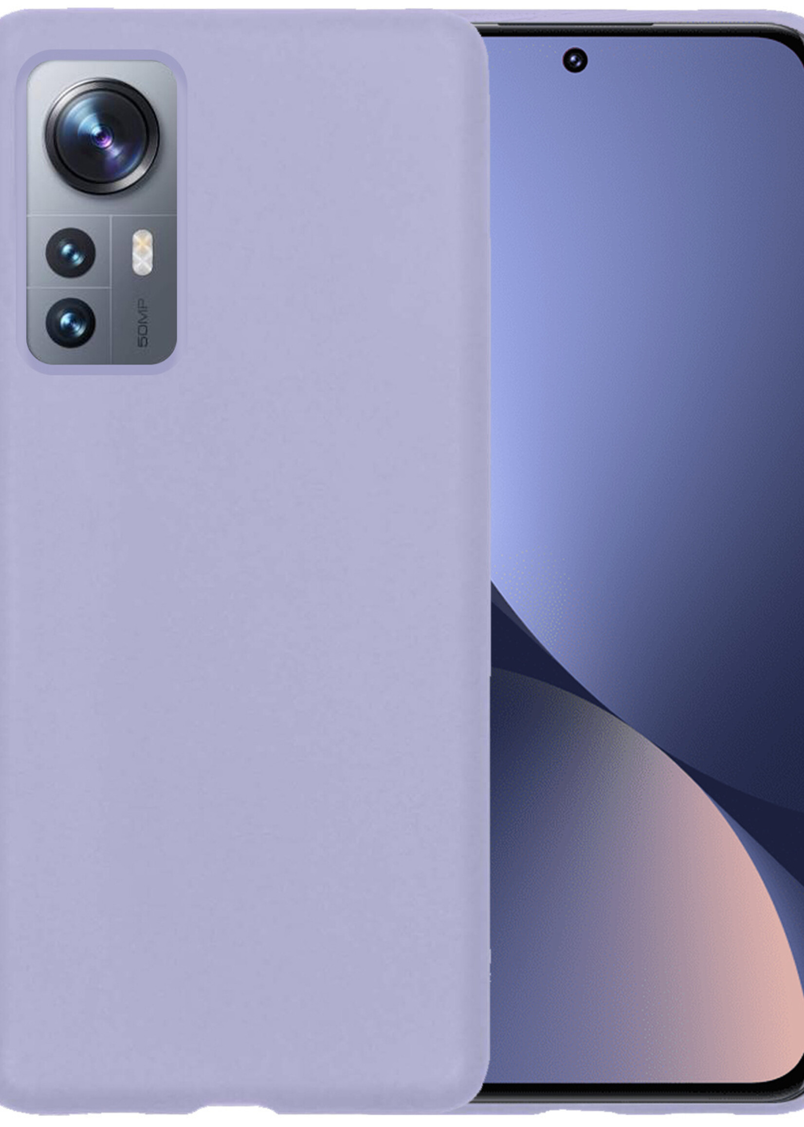 BTH Xiaomi 12 Hoesje Siliconen Case Cover - Xiaomi 12 Hoesje Cover Hoes Siliconen - Lila