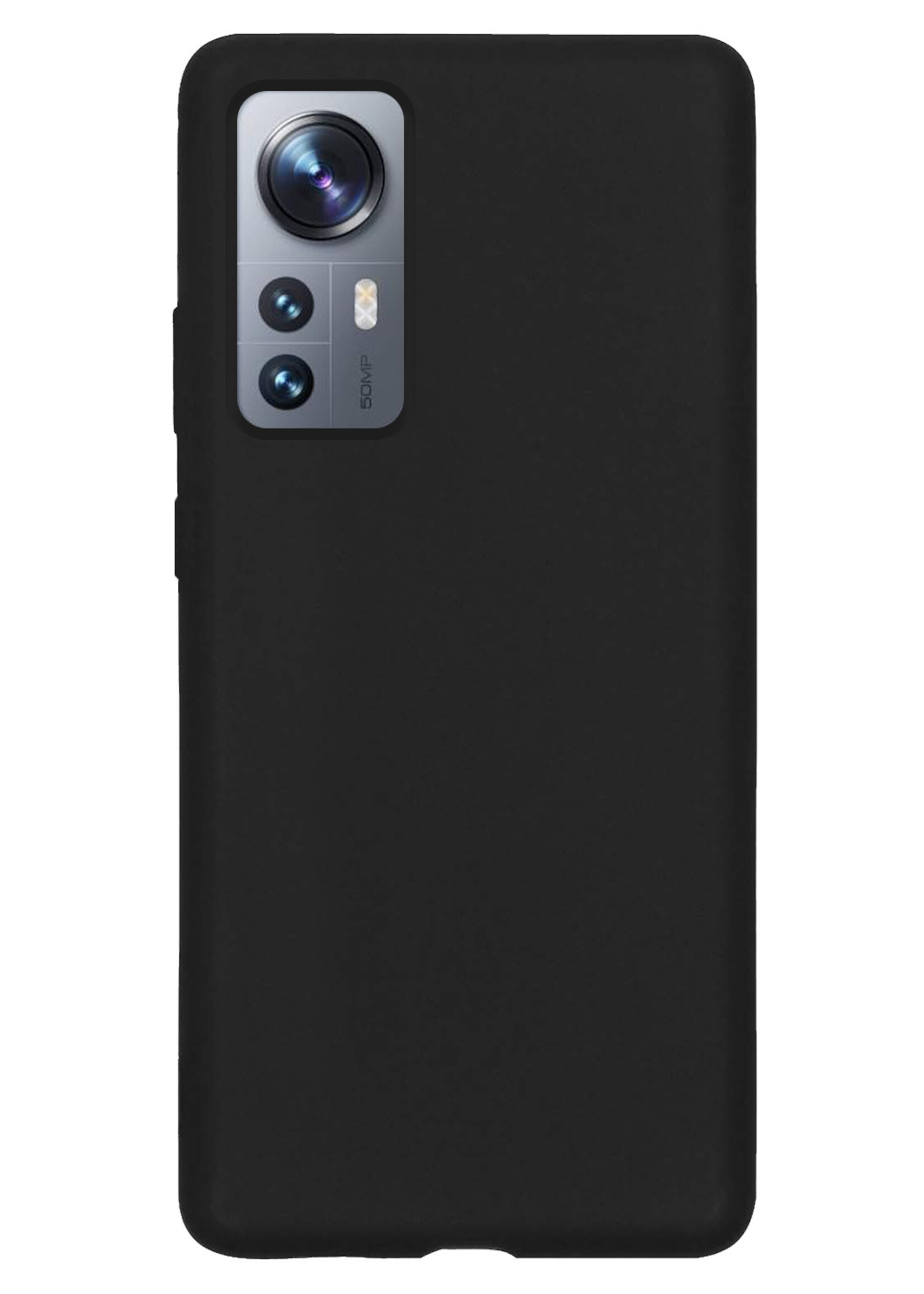 BTH Xiaomi 12 Hoesje Siliconen Case Cover - Xiaomi 12 Hoesje Cover Hoes Siliconen - Zwart