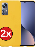 BTH BTH Xiaomi 12 Hoesje Siliconen - Geel - 2 PACK