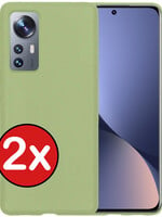 BTH BTH Xiaomi 12 Hoesje Siliconen - Groen - 2 PACK