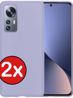 BTH BTH Xiaomi 12 Hoesje Siliconen - Lila - 2 PACK
