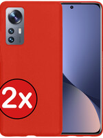 BTH BTH Xiaomi 12 Hoesje Siliconen - Rood - 2 PACK