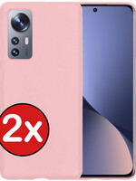 BTH BTH Xiaomi 12 Hoesje Siliconen - Lichtroze - 2 PACK