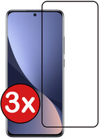 BTH BTH Xiaomi 12X Screenprotector Glas Full Cover - 3 PACK