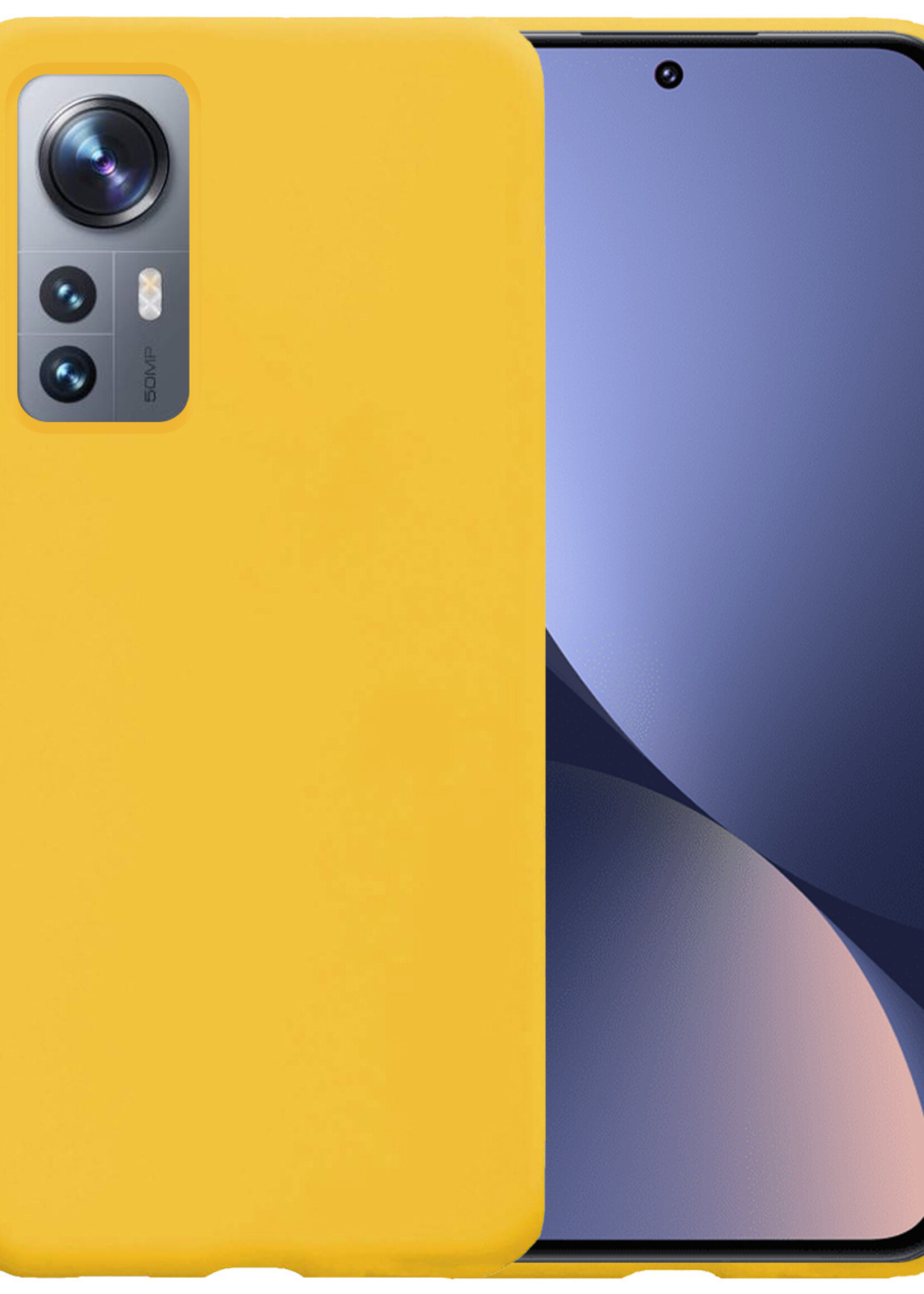 BTH Xiaomi 12X Hoesje Siliconen Case Cover - Xiaomi 12X Hoesje Cover Hoes Siliconen - Geel