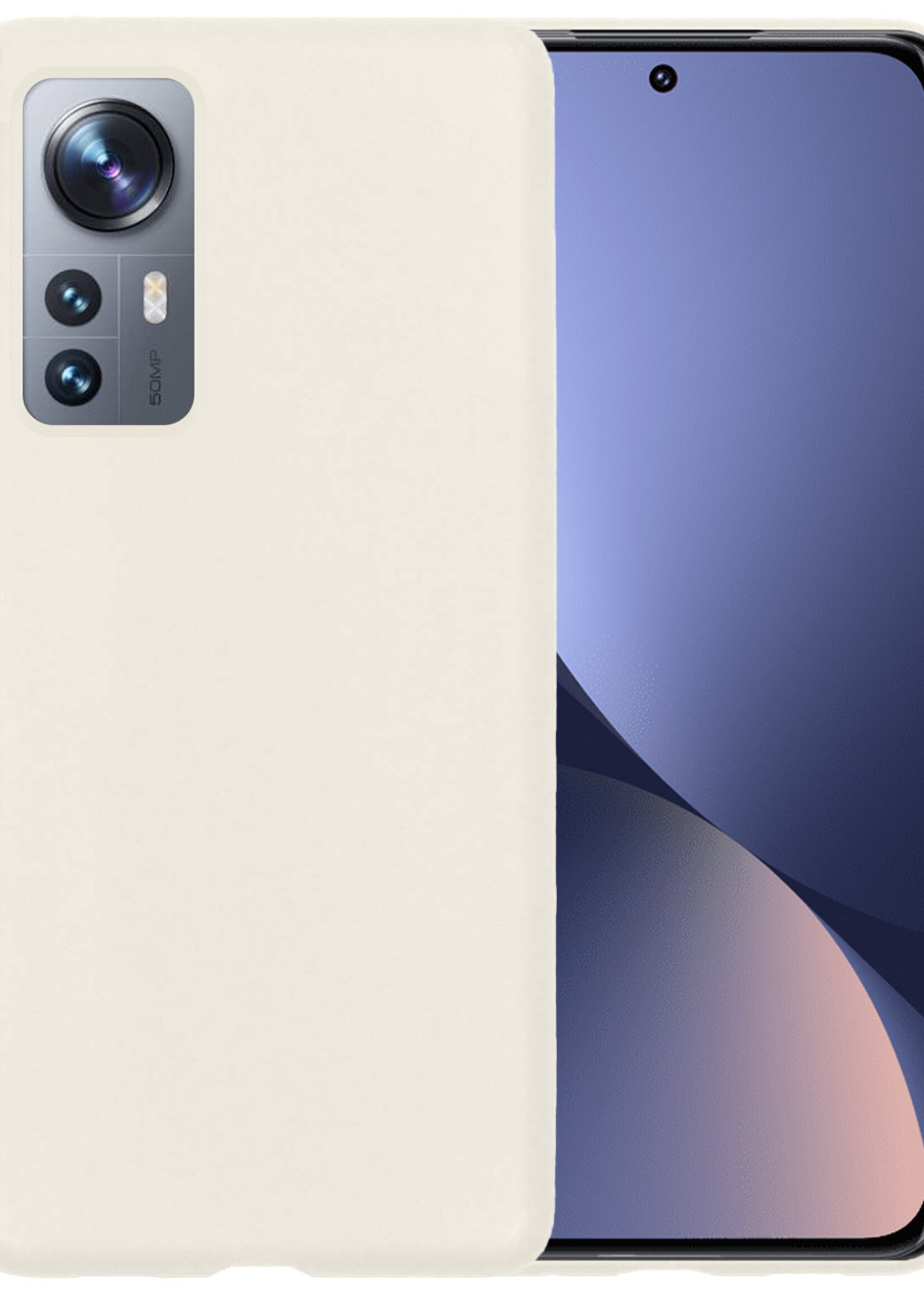 BTH Xiaomi 12X Hoesje Siliconen Case Cover - Xiaomi 12X Hoesje Cover Hoes Siliconen - Wit