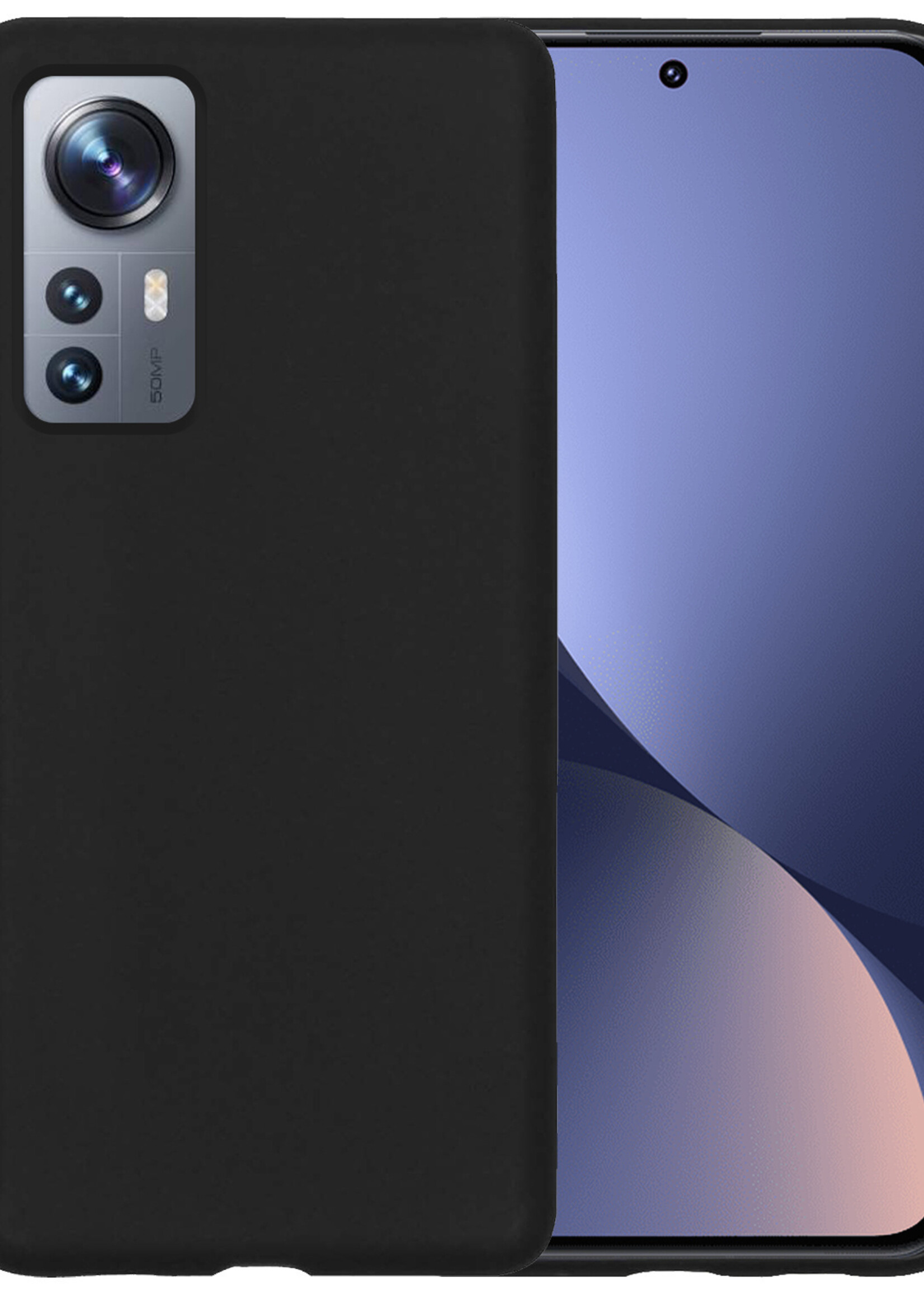 BTH Xiaomi 12X Hoesje Siliconen Case Cover - Xiaomi 12X Hoesje Cover Hoes Siliconen - Zwart