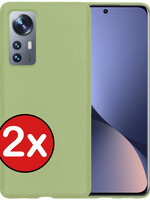 BTH BTH Xiaomi 12X Hoesje Siliconen - Groen - 2 PACK